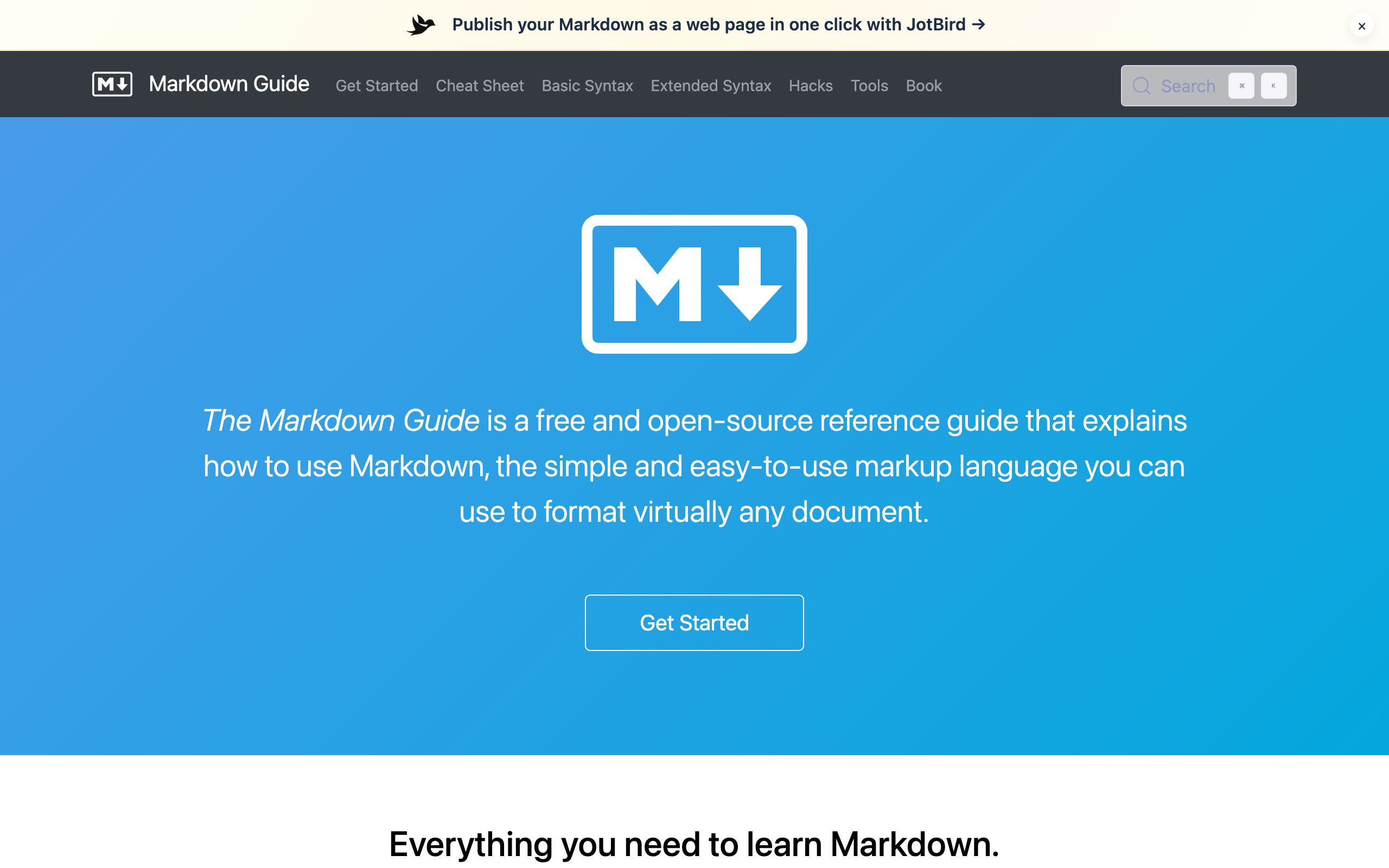 Markdown Guide screenshot