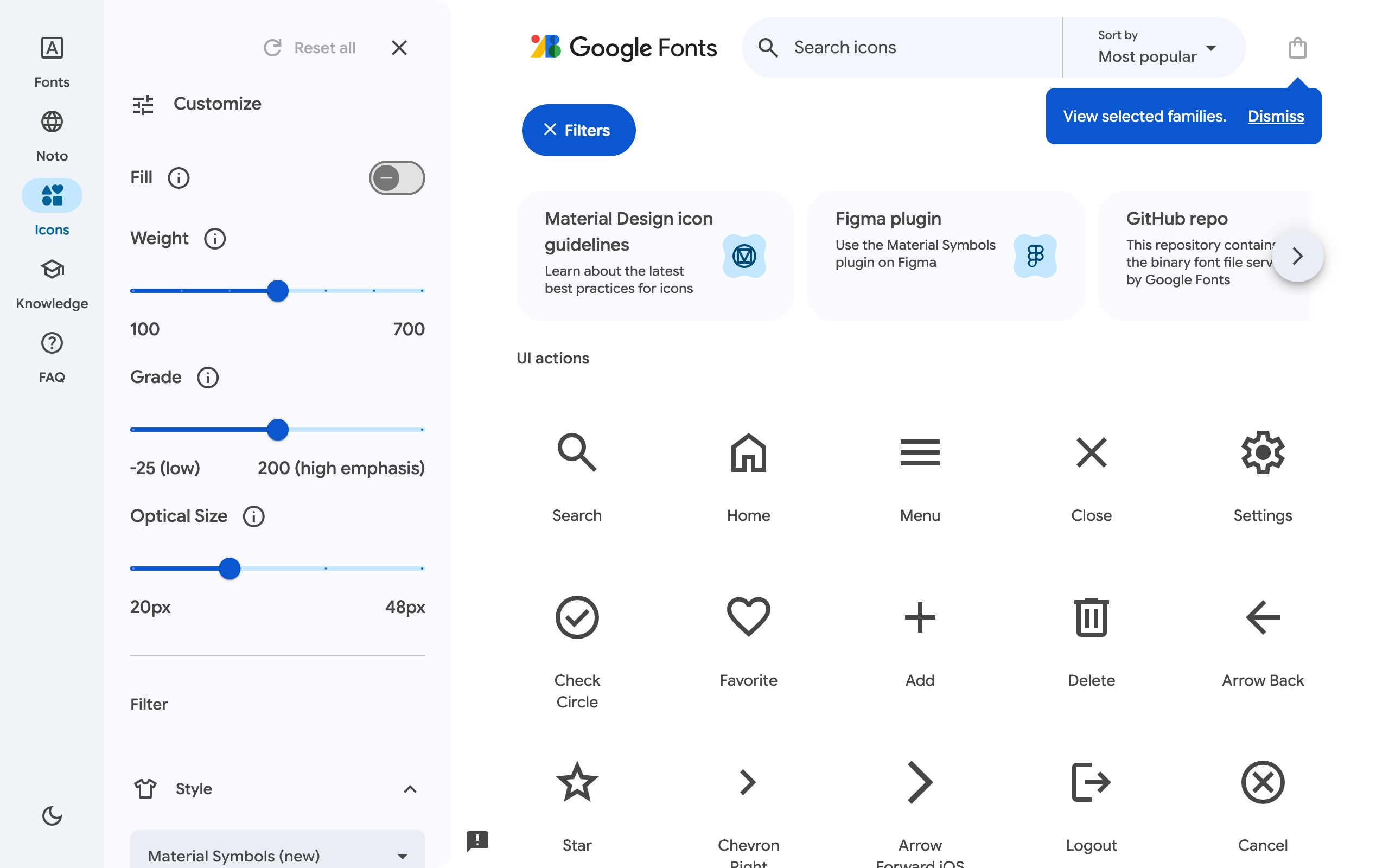 Material Symbols & Icons screenshot