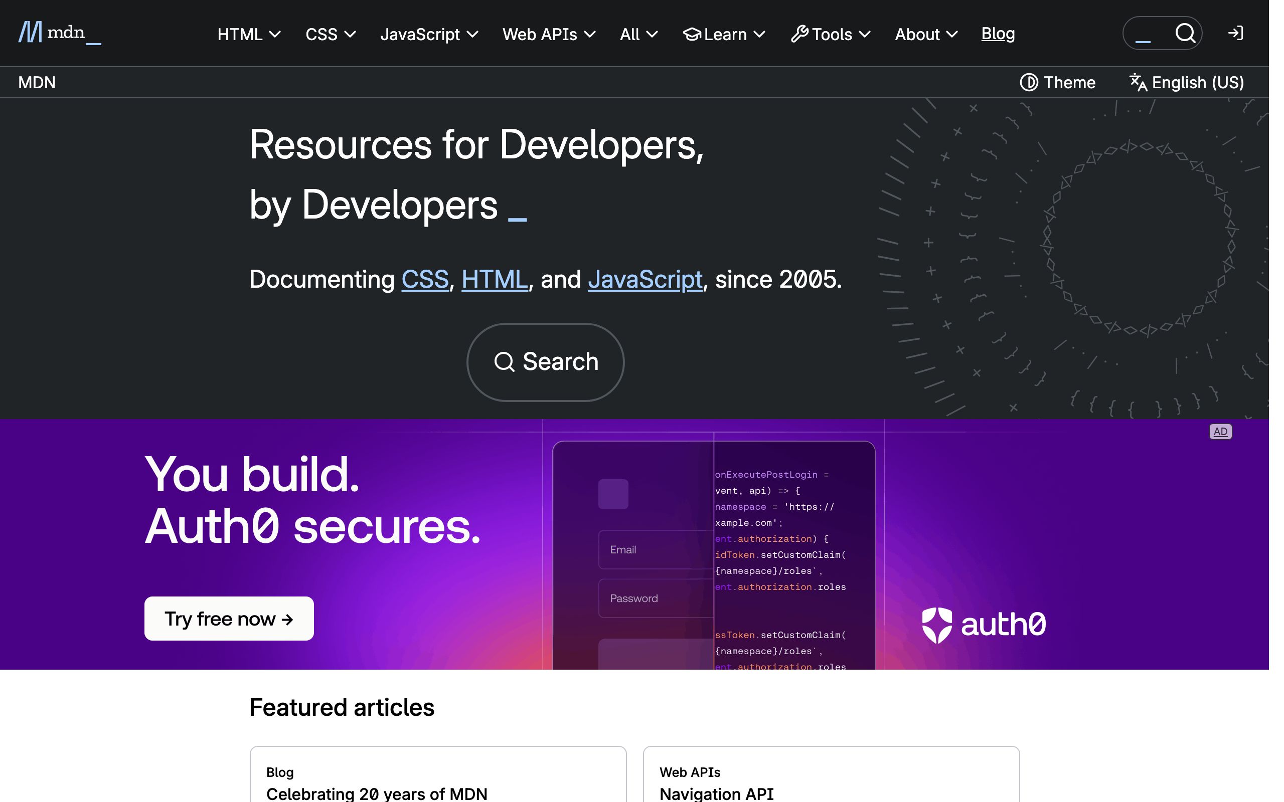 MDN Web Docs screenshot