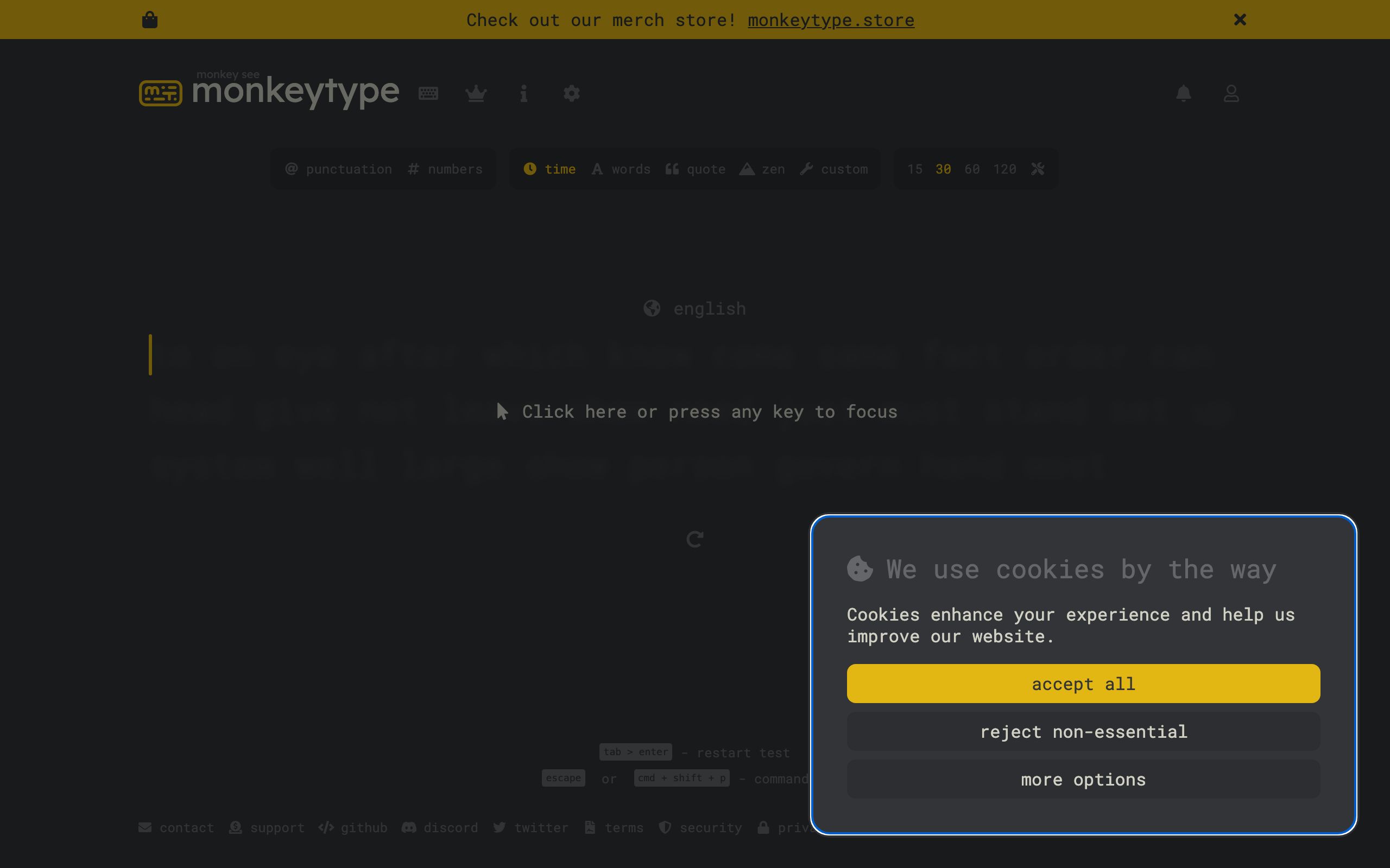 Monkeytype screenshot