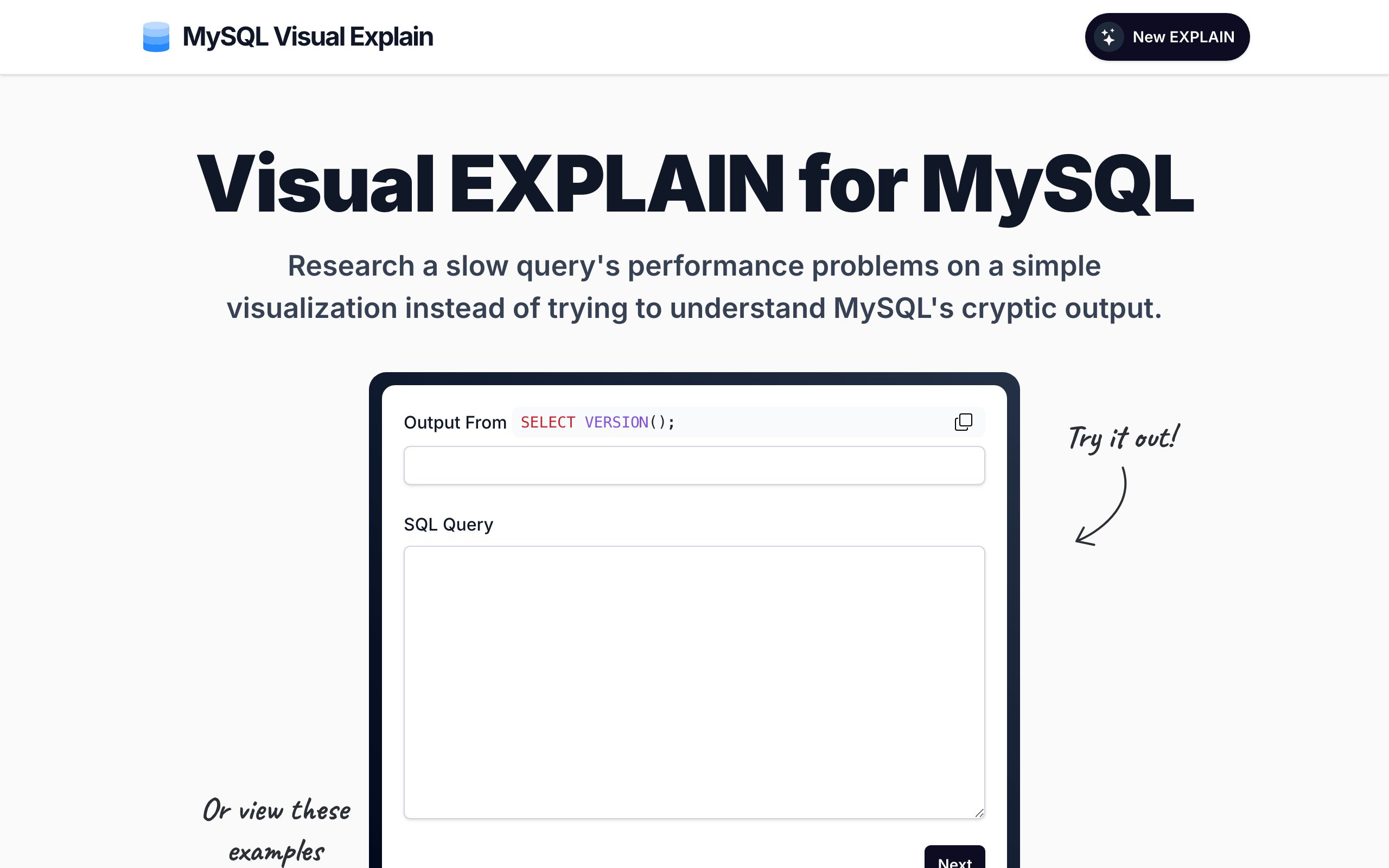 MySQL Visual Explain screenshot