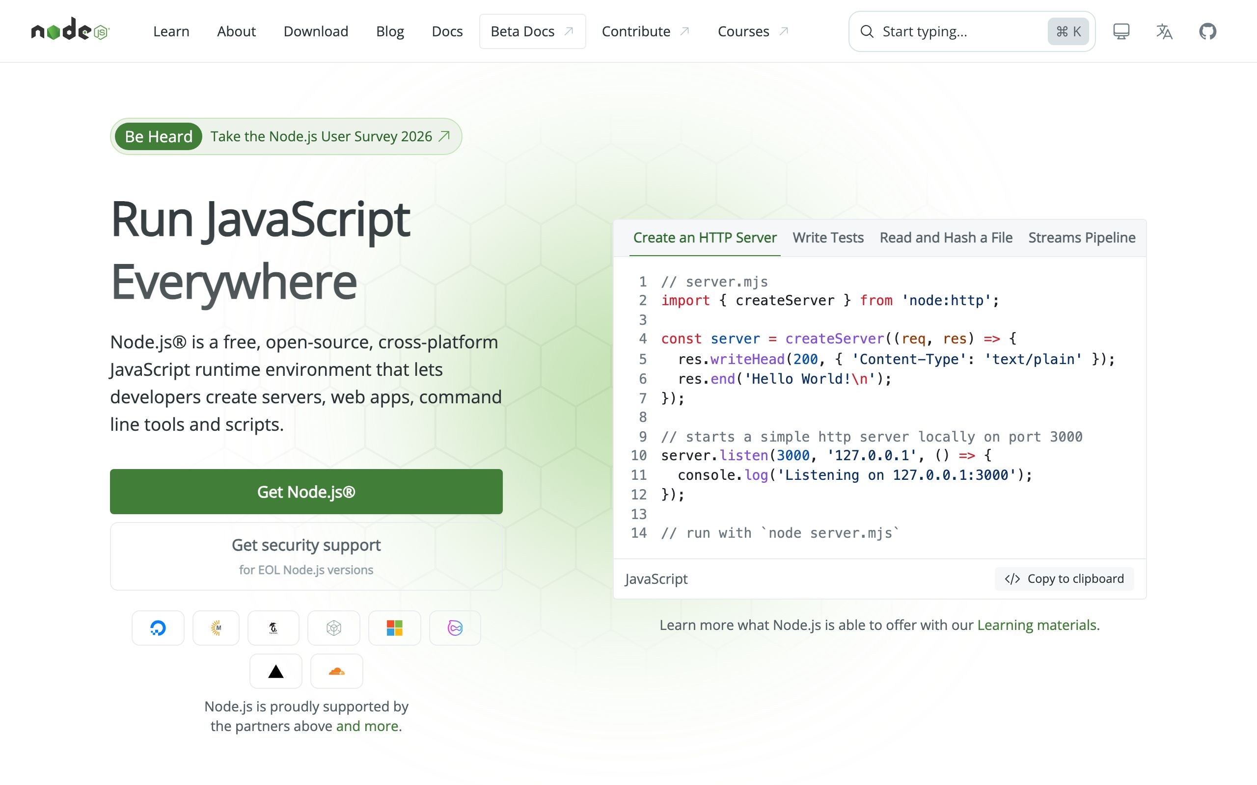 Node.js screenshot