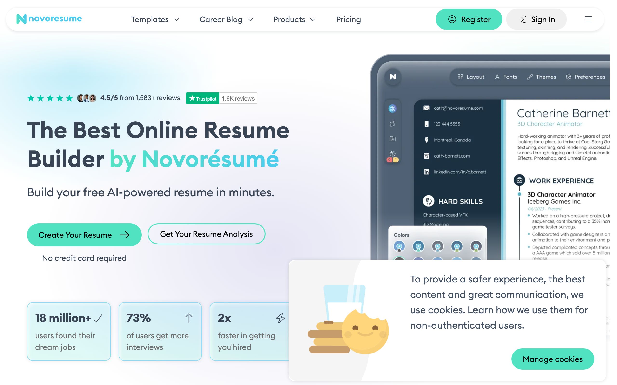 Novorésumé screenshot