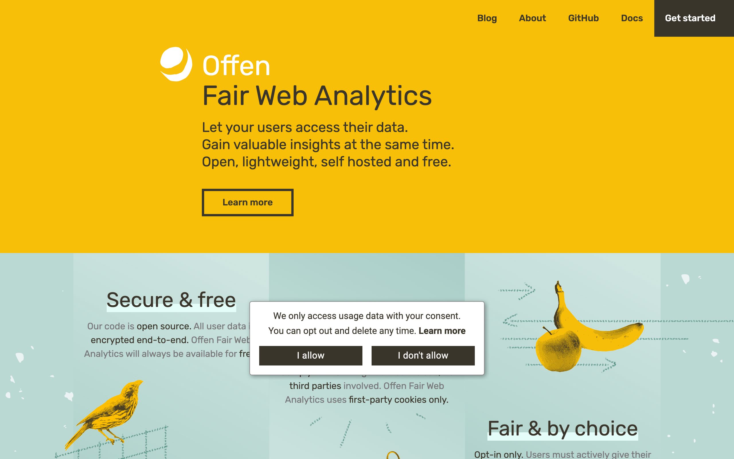 Offen Fair Web Analytics screenshot
