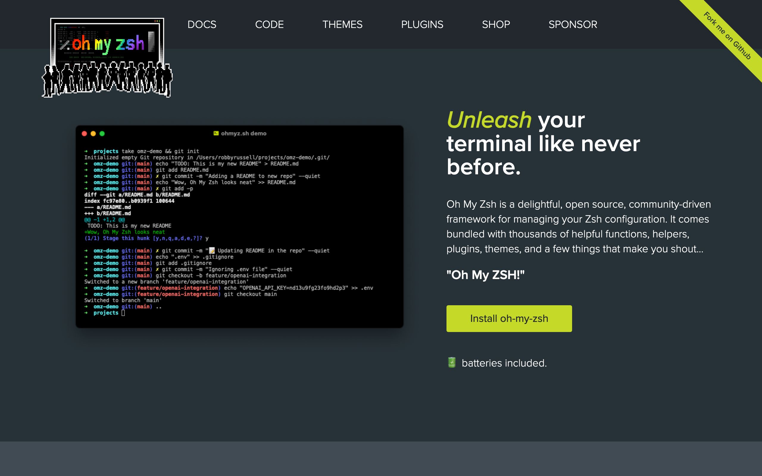 Oh My Zsh screenshot