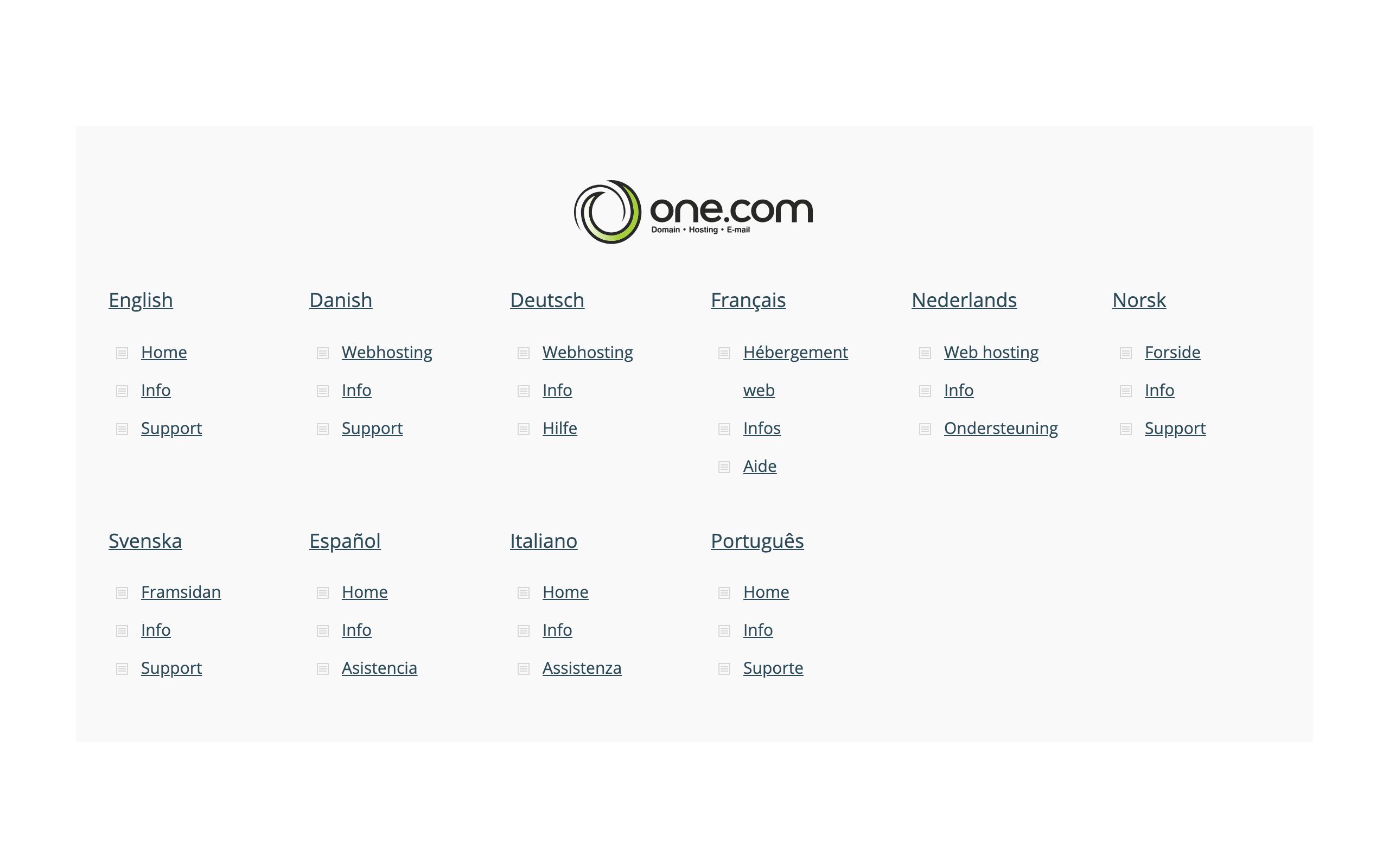 one.com screenshot