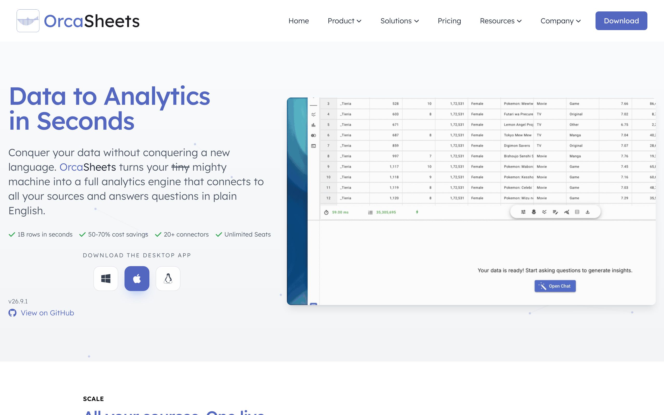 OrcaSheets screenshot