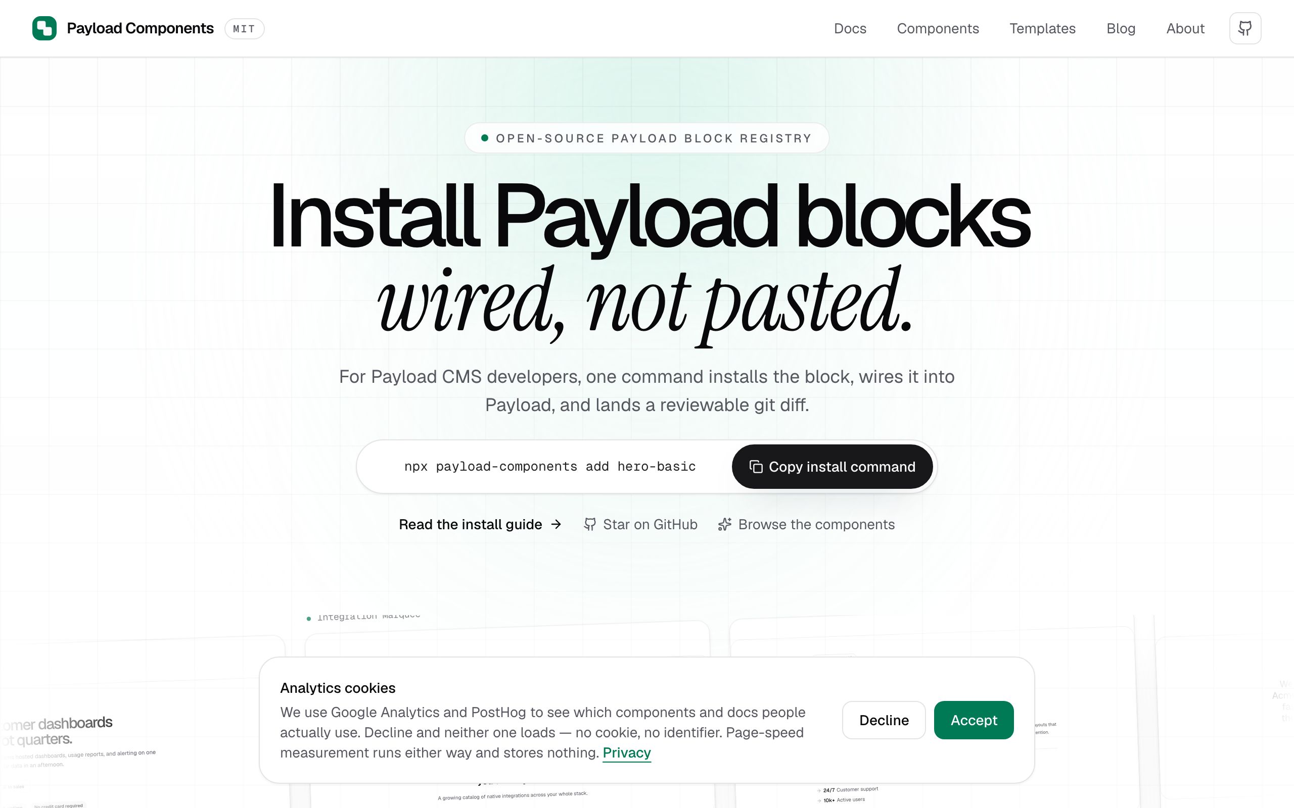 Payload Components screenshot