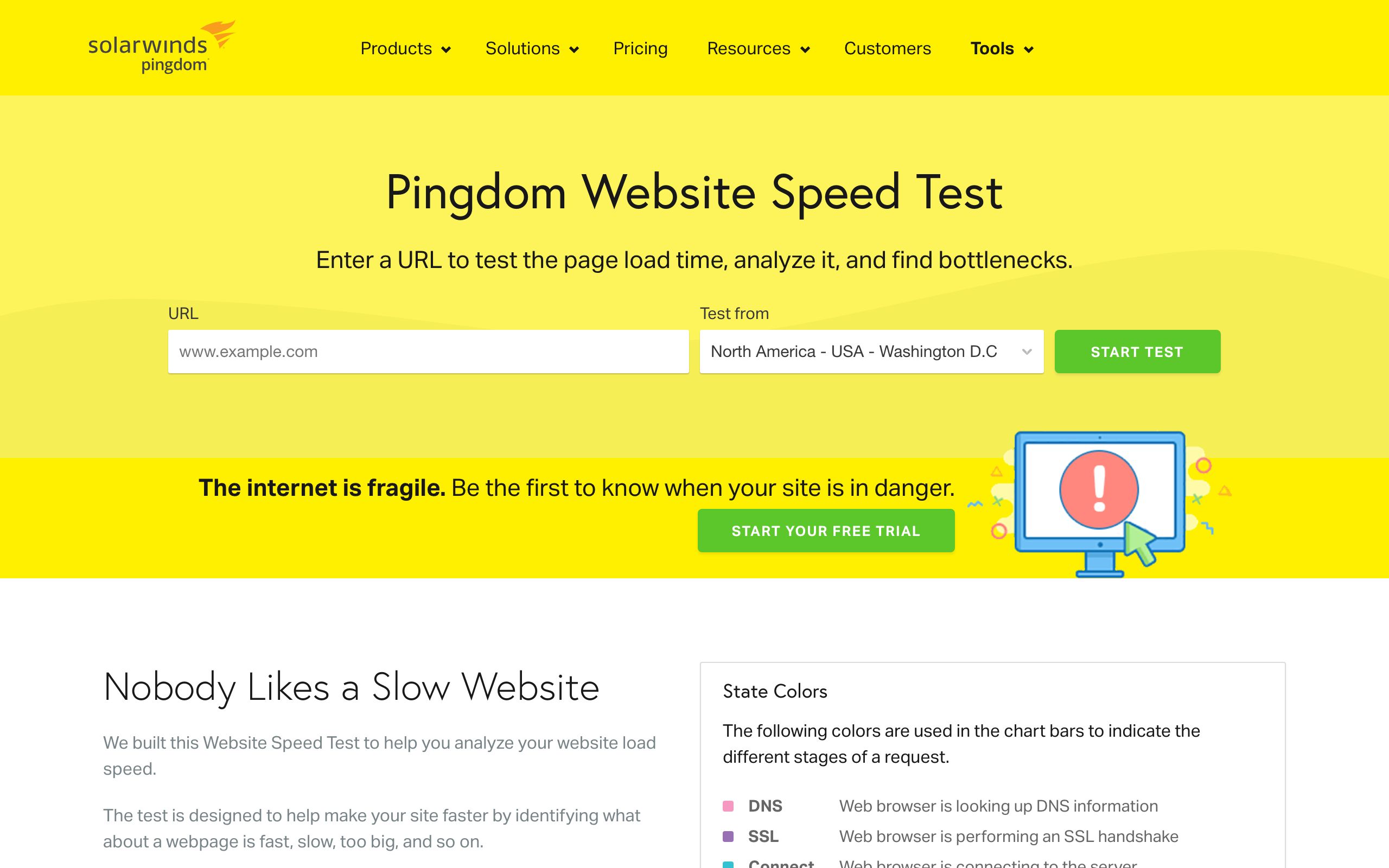 Pingdom Tools screenshot