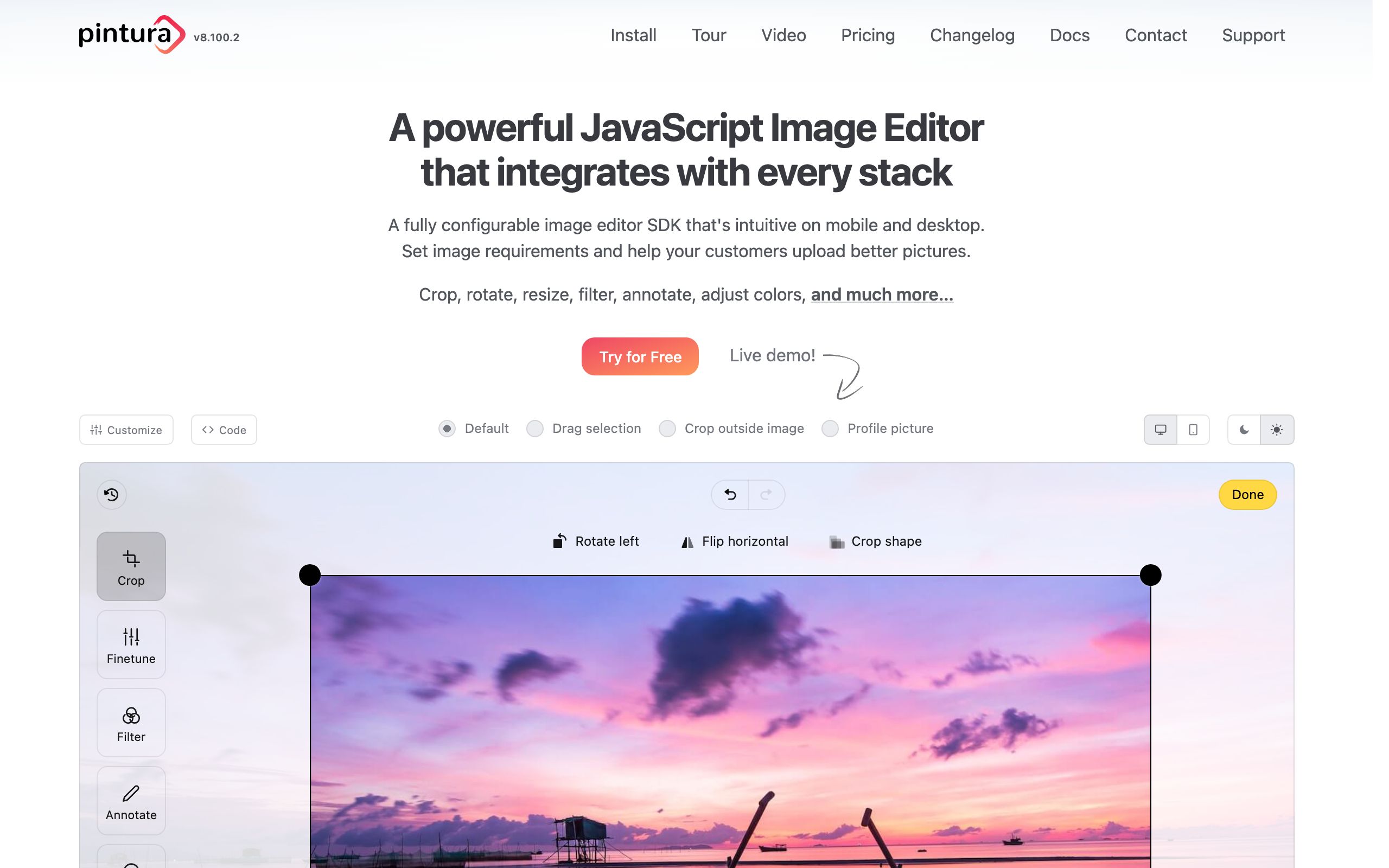 Pintura Image Editor screenshot