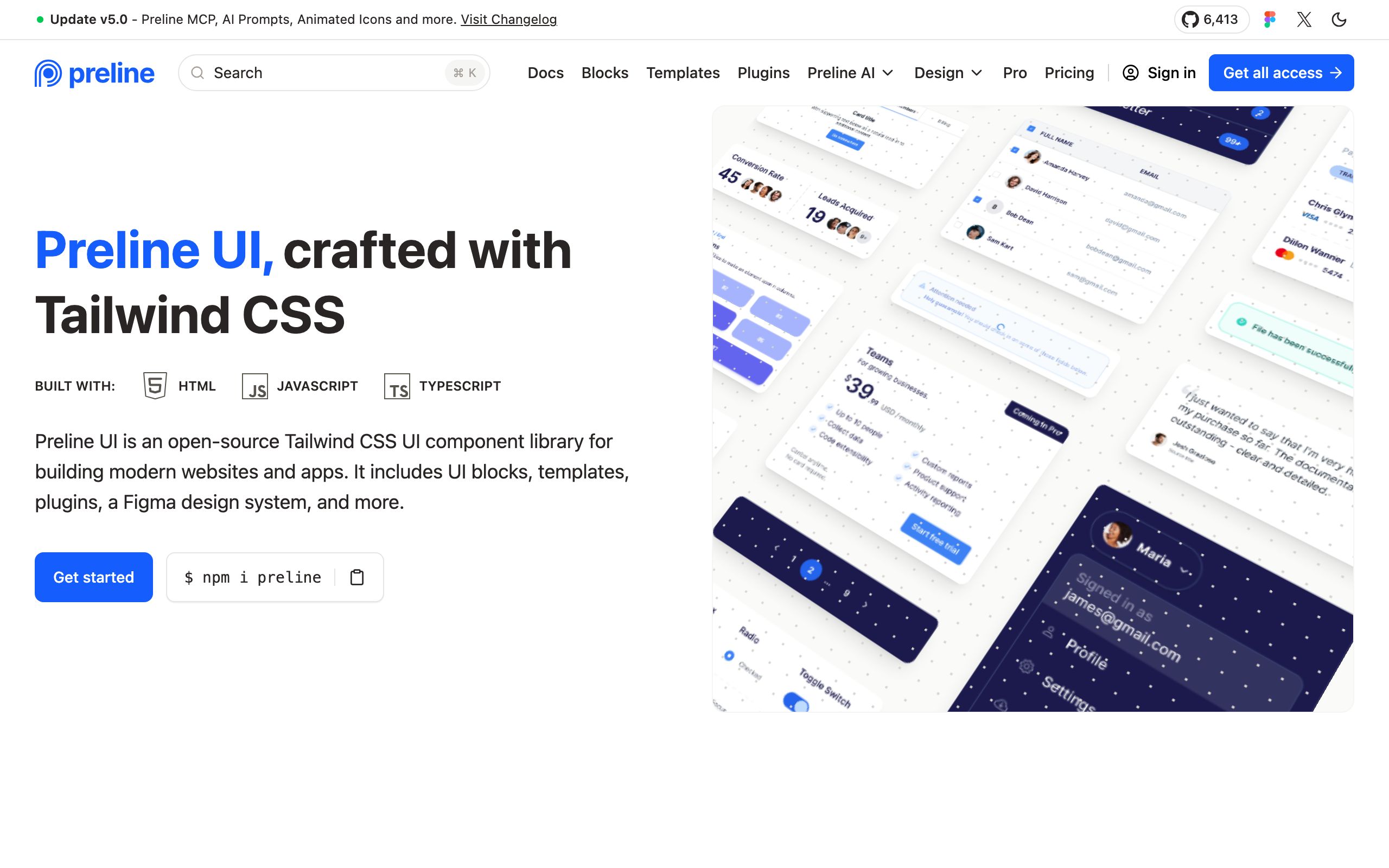 Preline UI screenshot