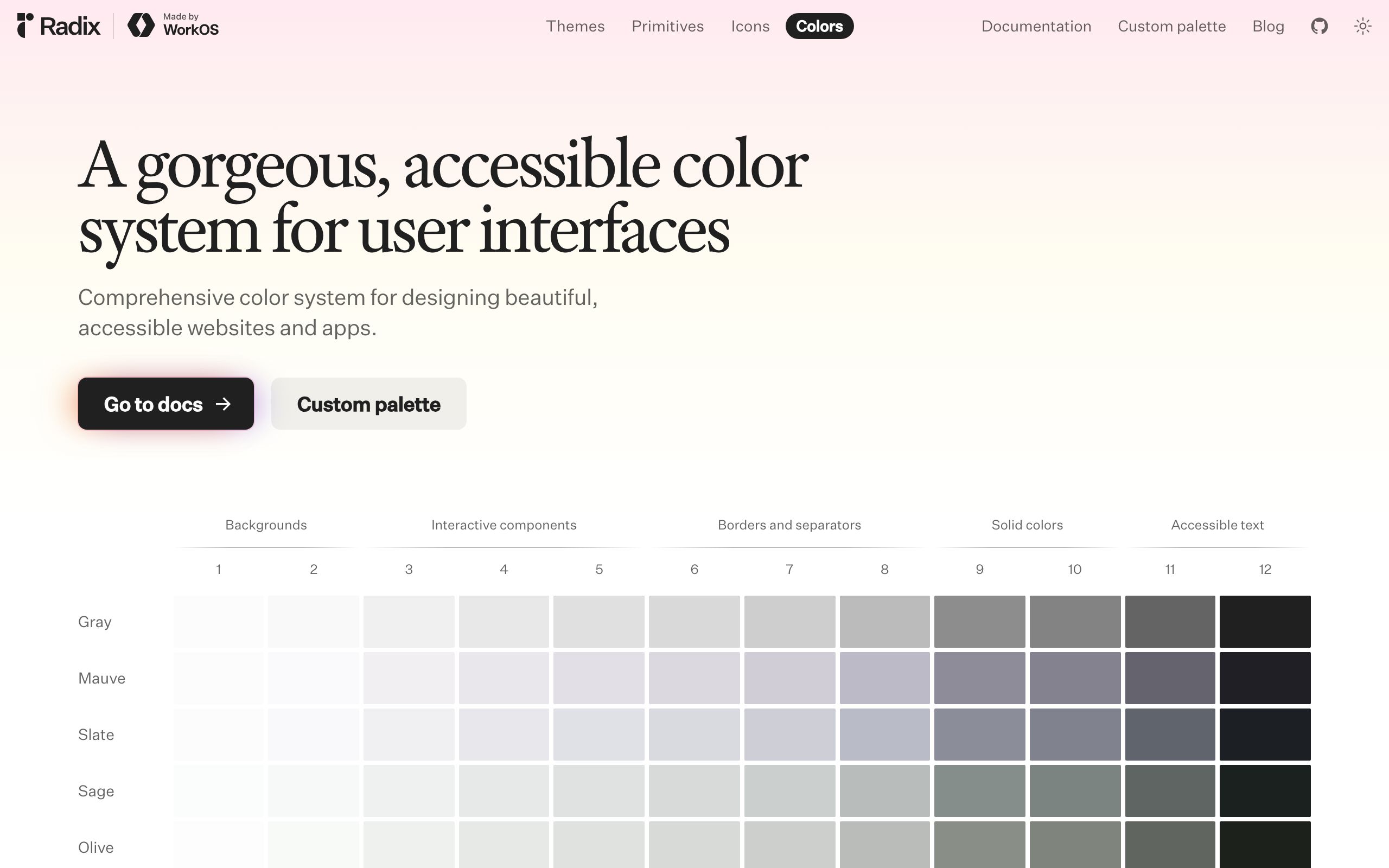 Radix Colors screenshot