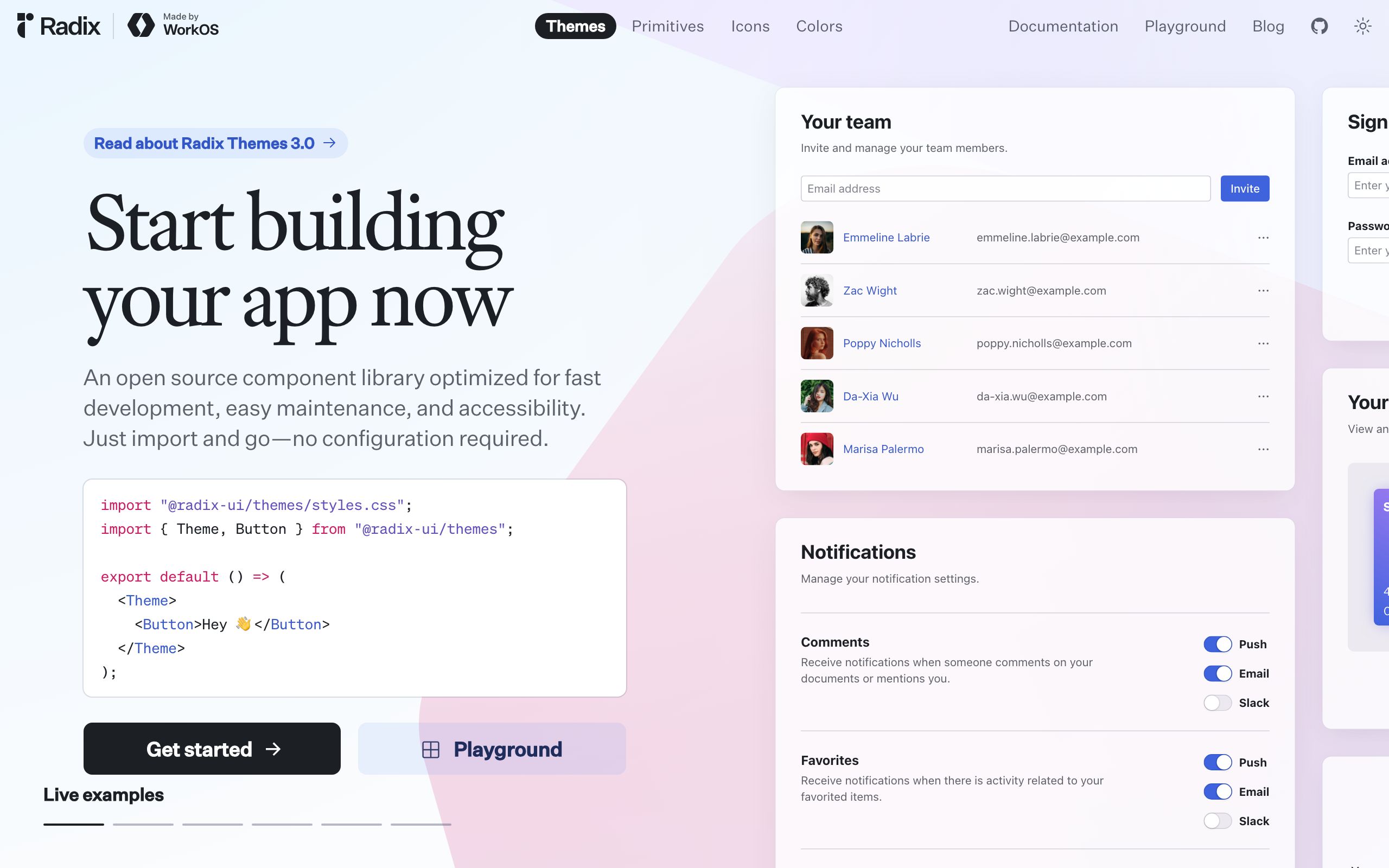 Radix UI screenshot