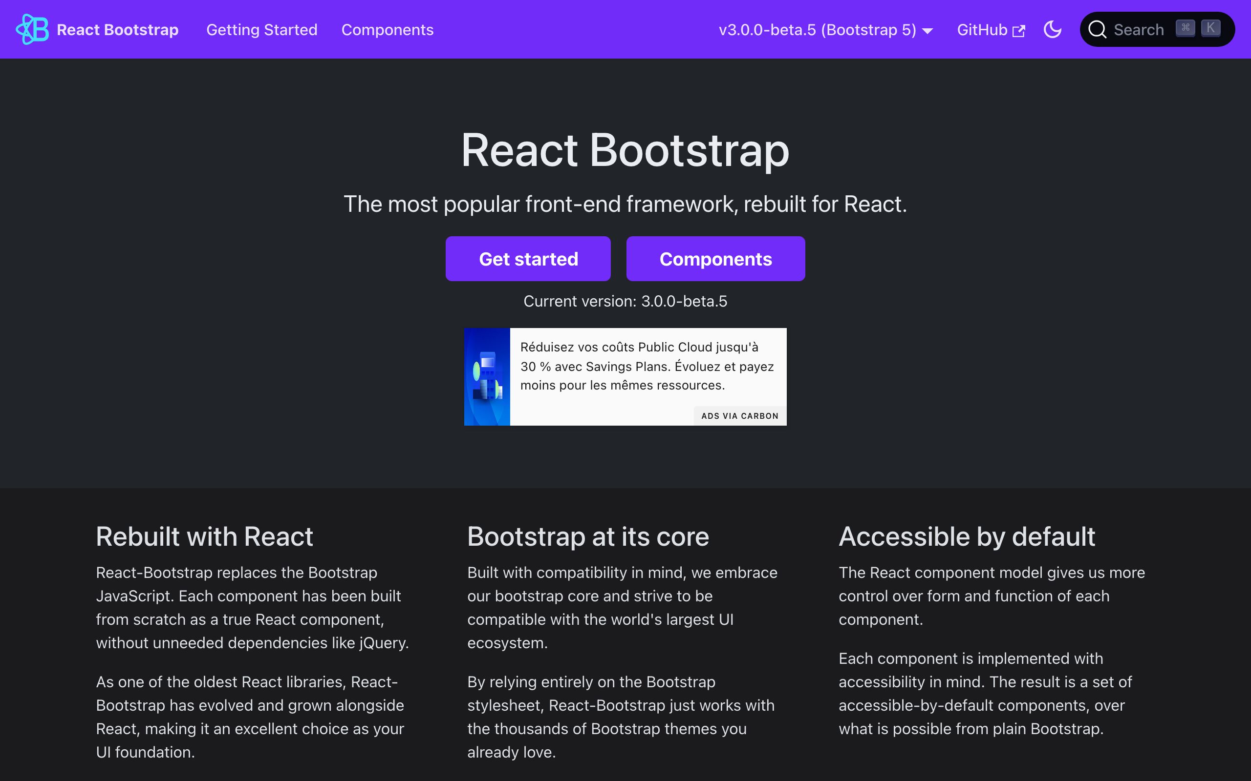 React Bootstrap screenshot