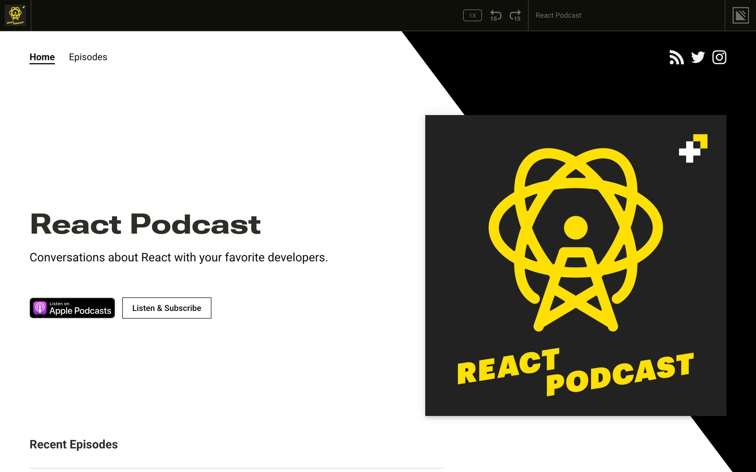 React Podcast screenshot