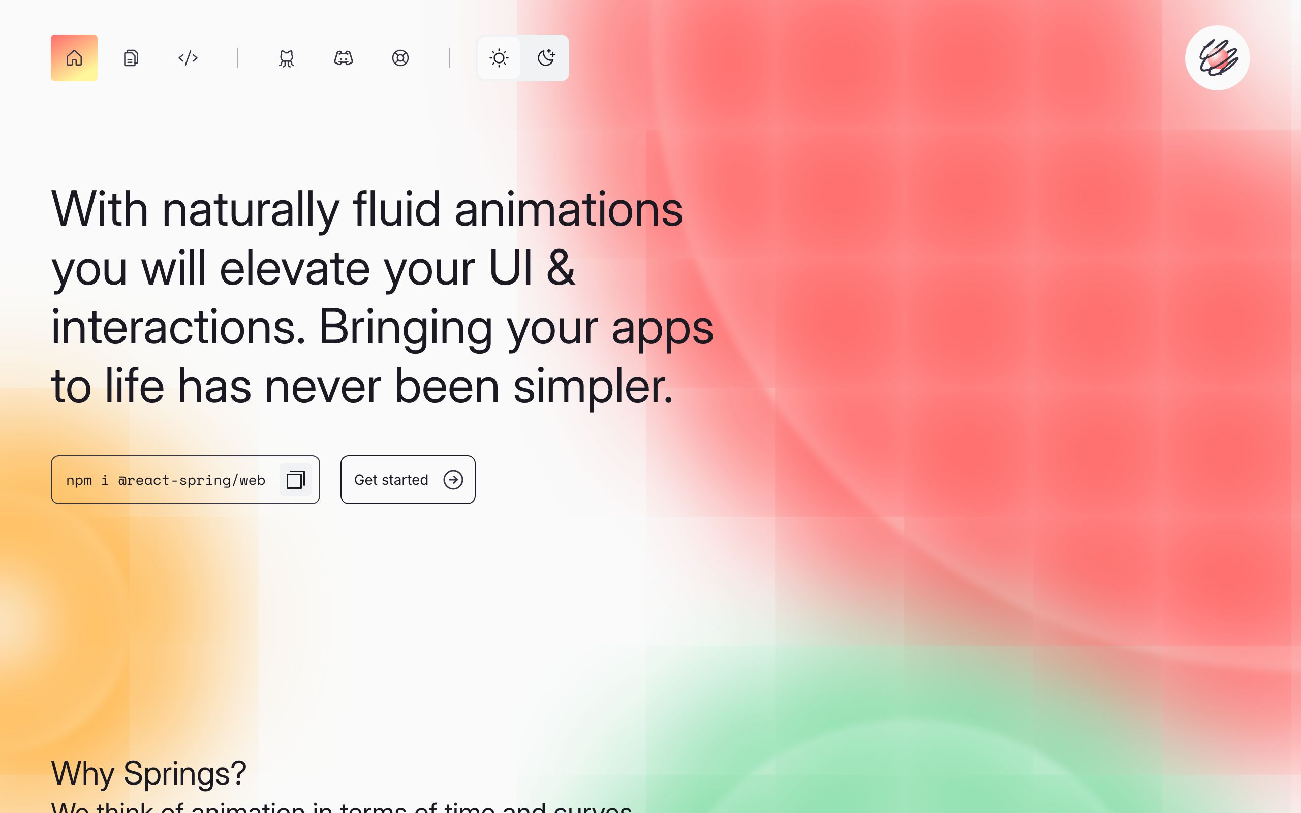 React Spring screenshot