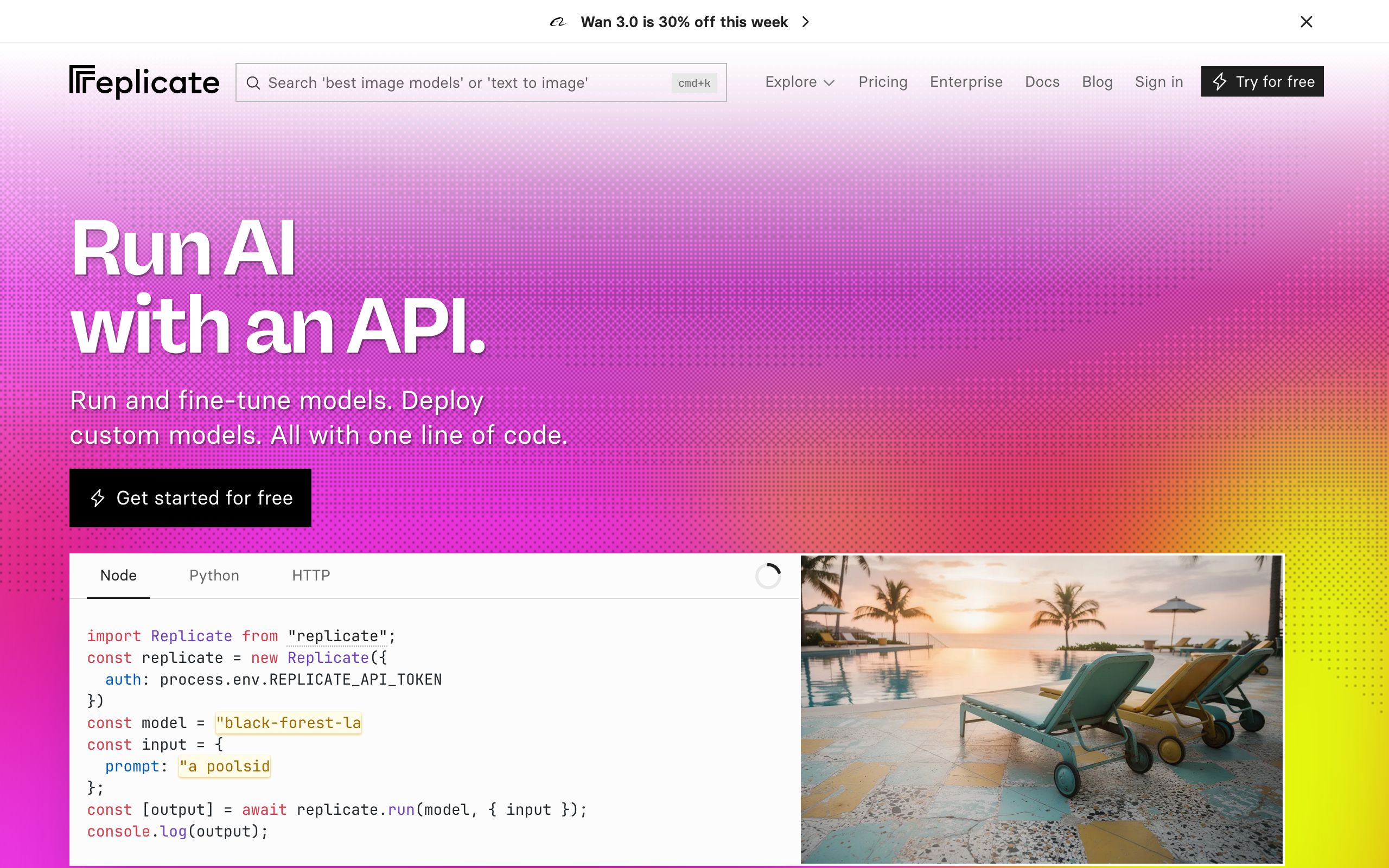Replicate screenshot
