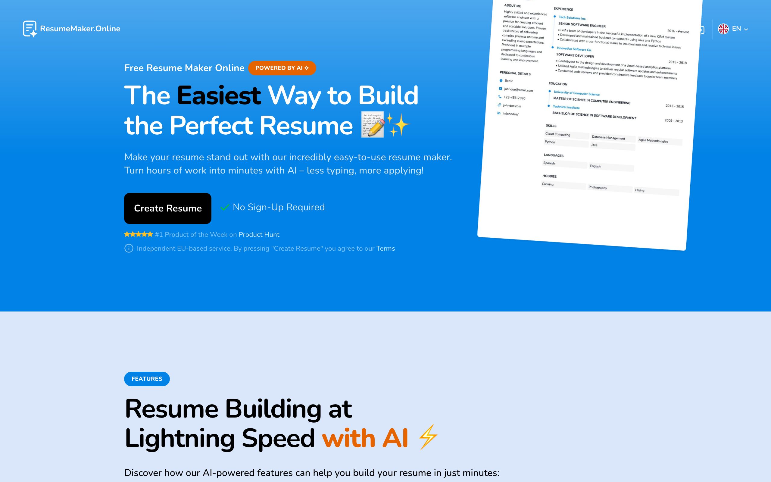 Resume Maker screenshot