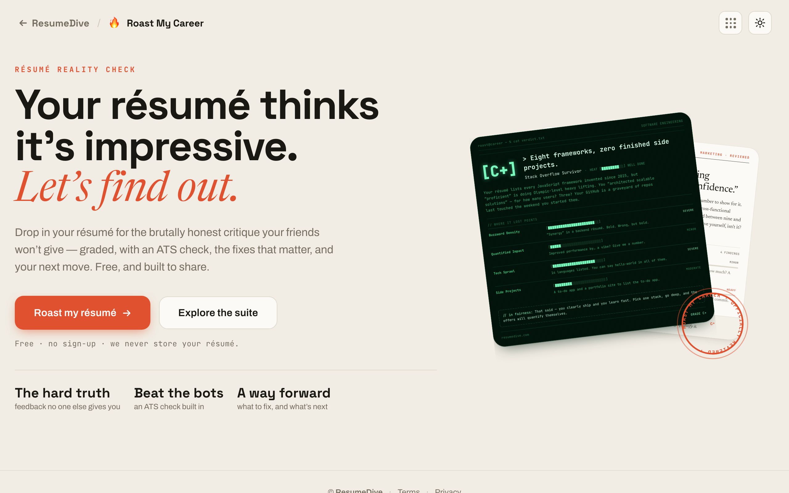 ResumeDive screenshot