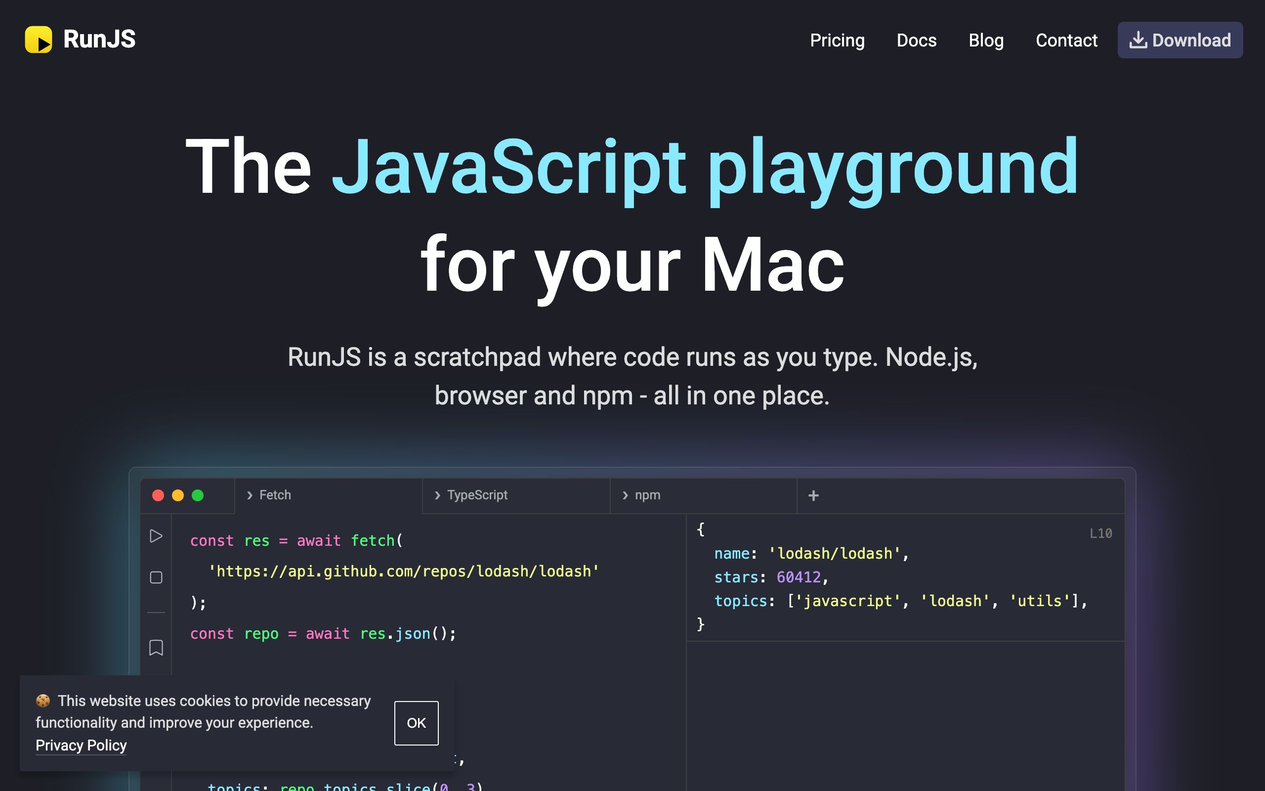 RunJS screenshot