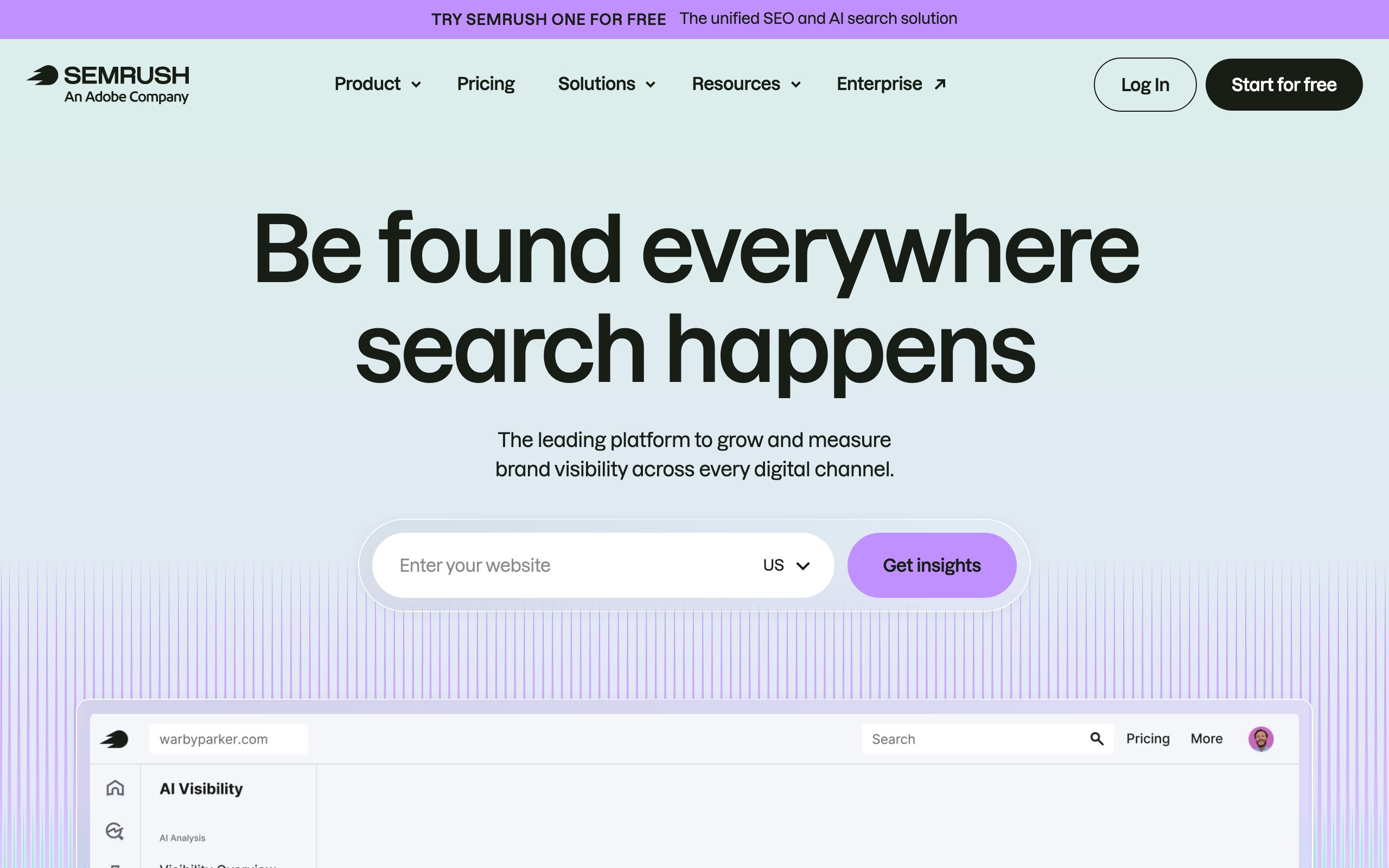 Semrush screenshot