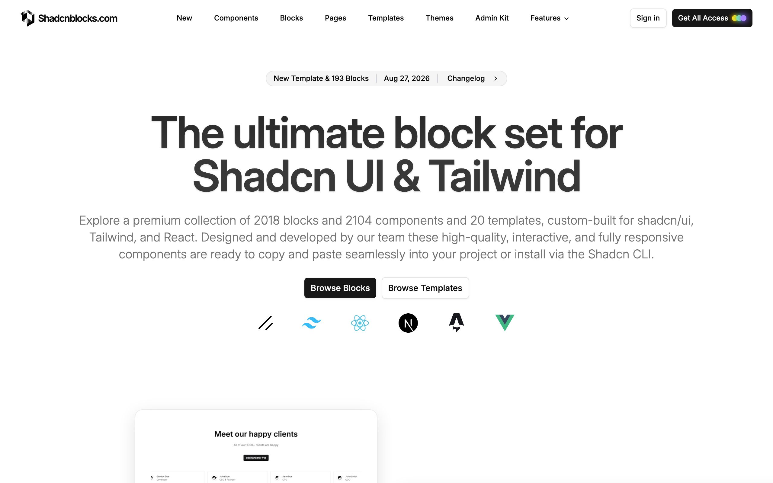 Shadcnblocks screenshot