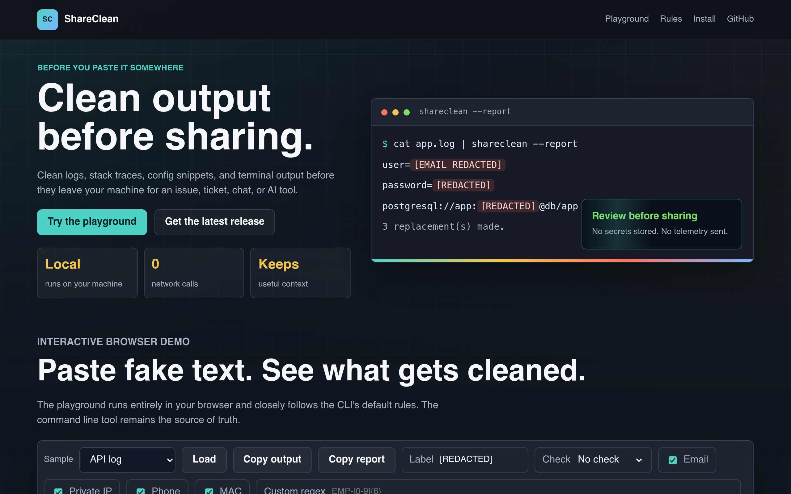 ShareClean screenshot