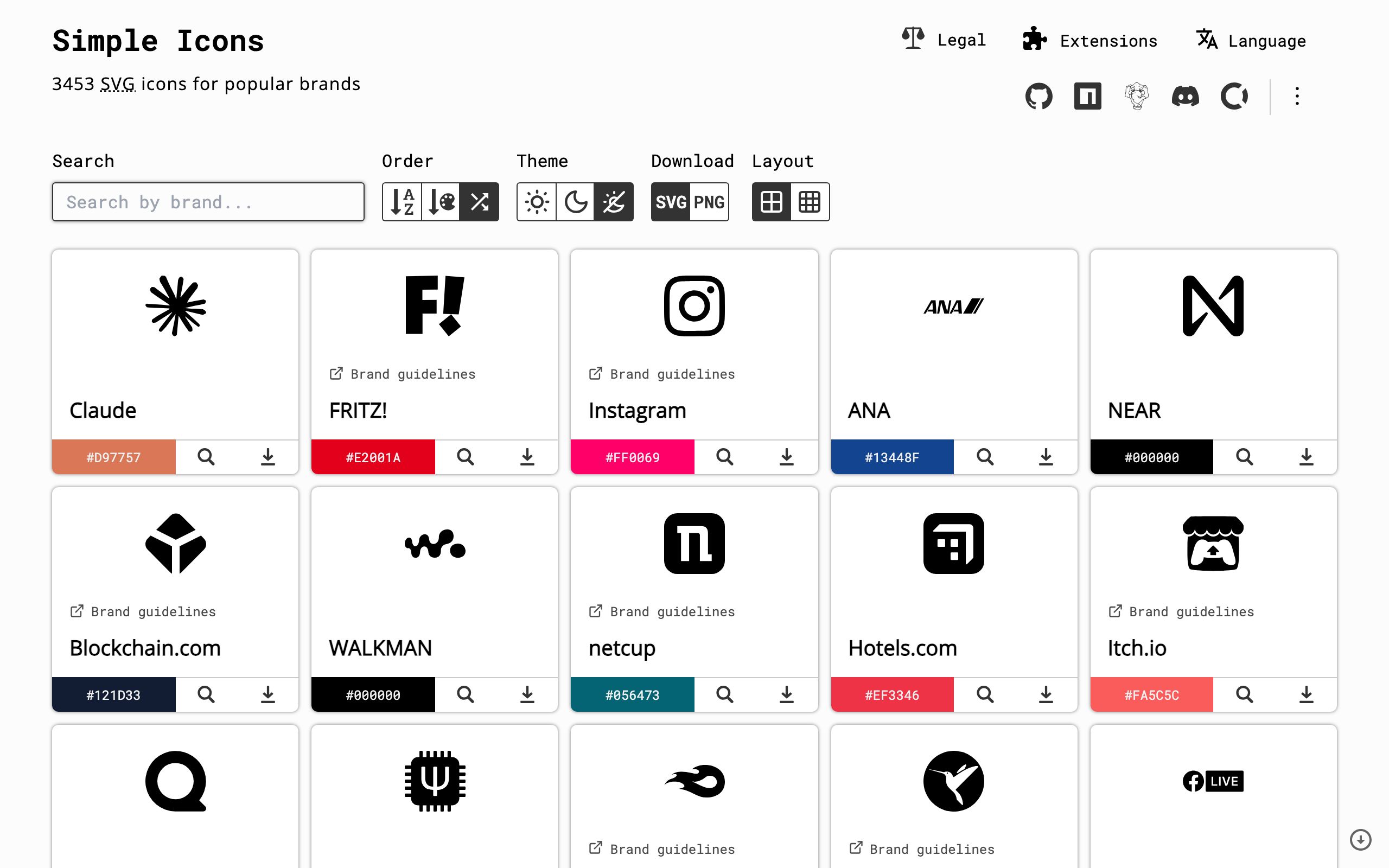 Simple Icons screenshot