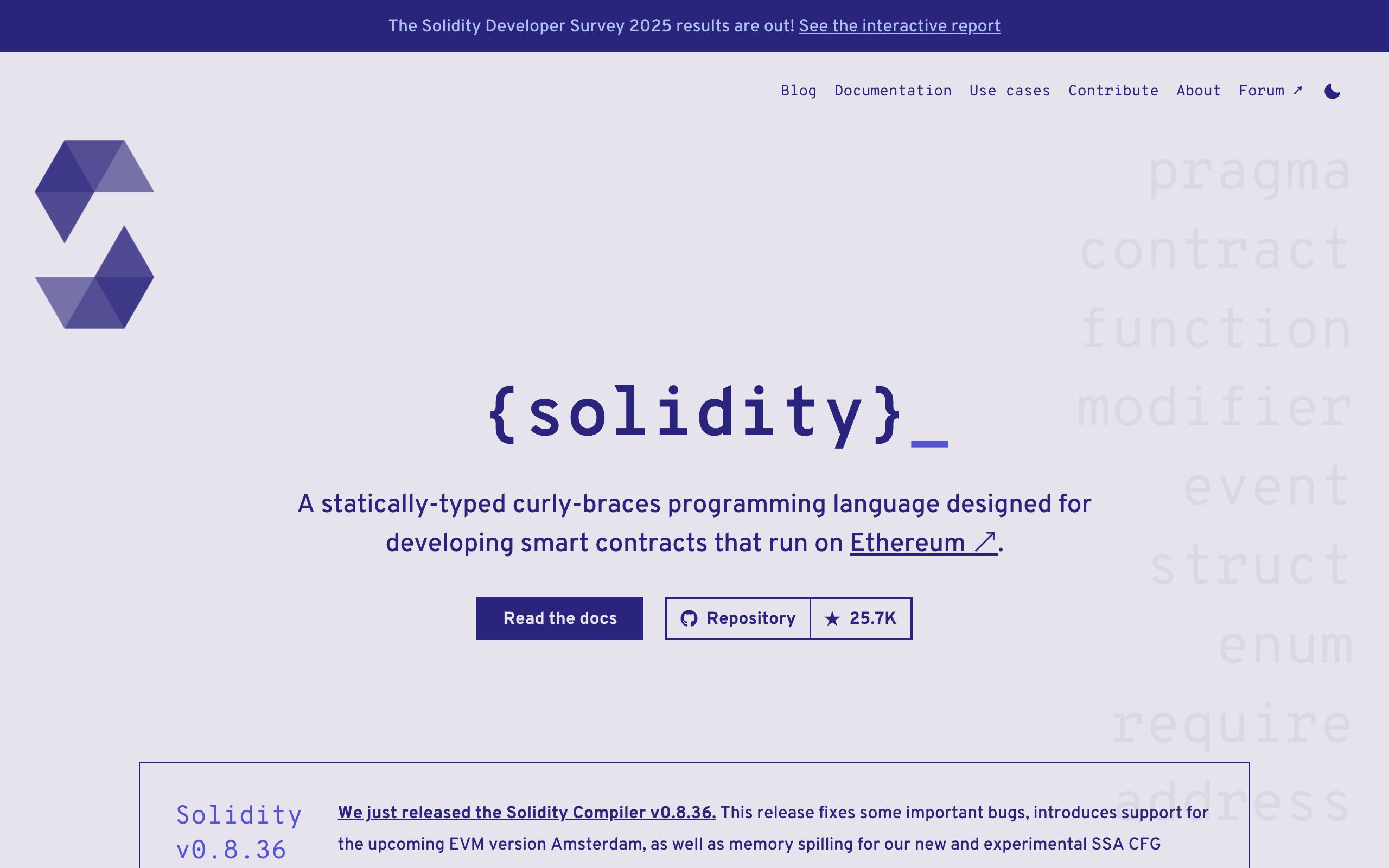 Solidity screenshot