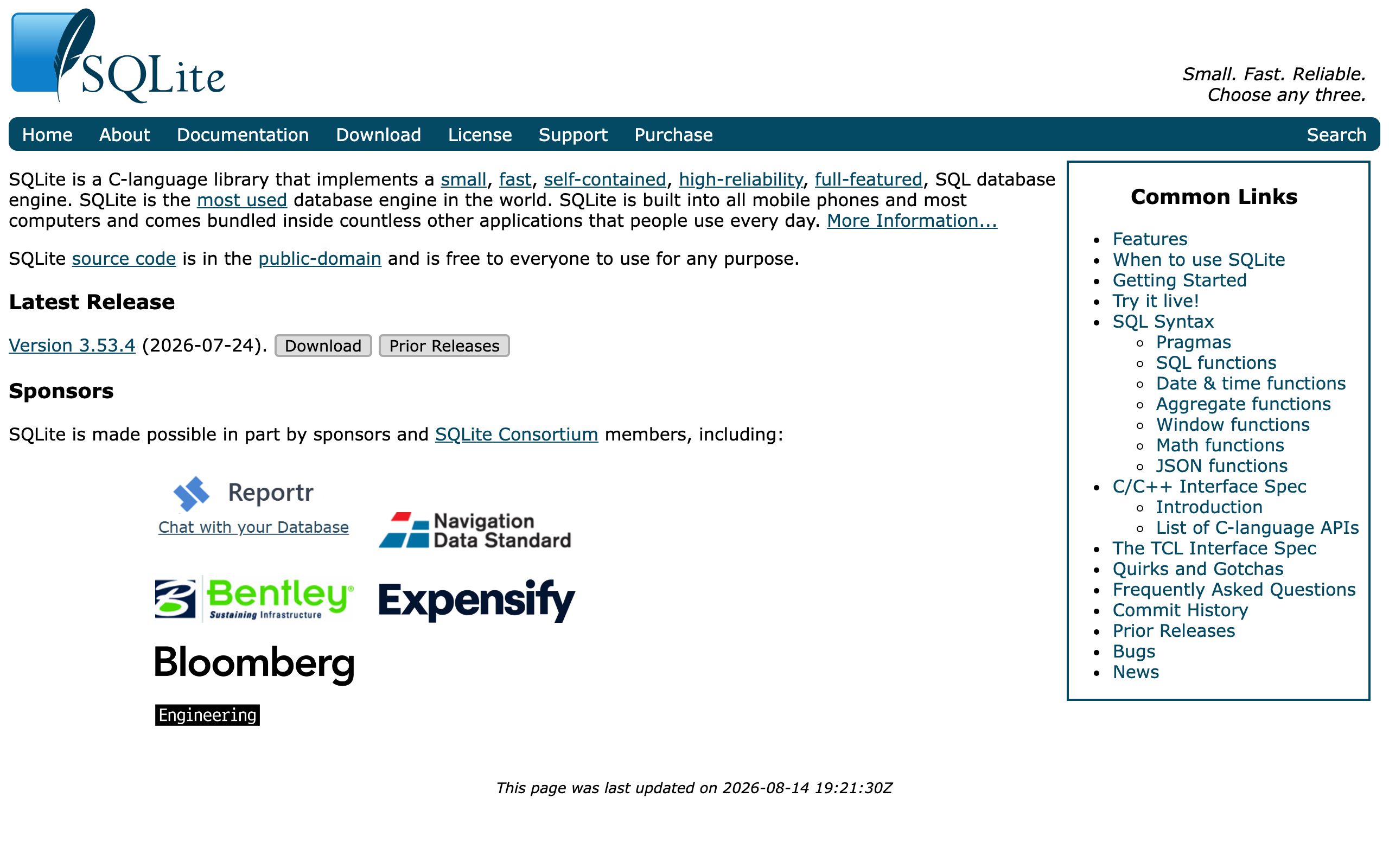 SQLite screenshot