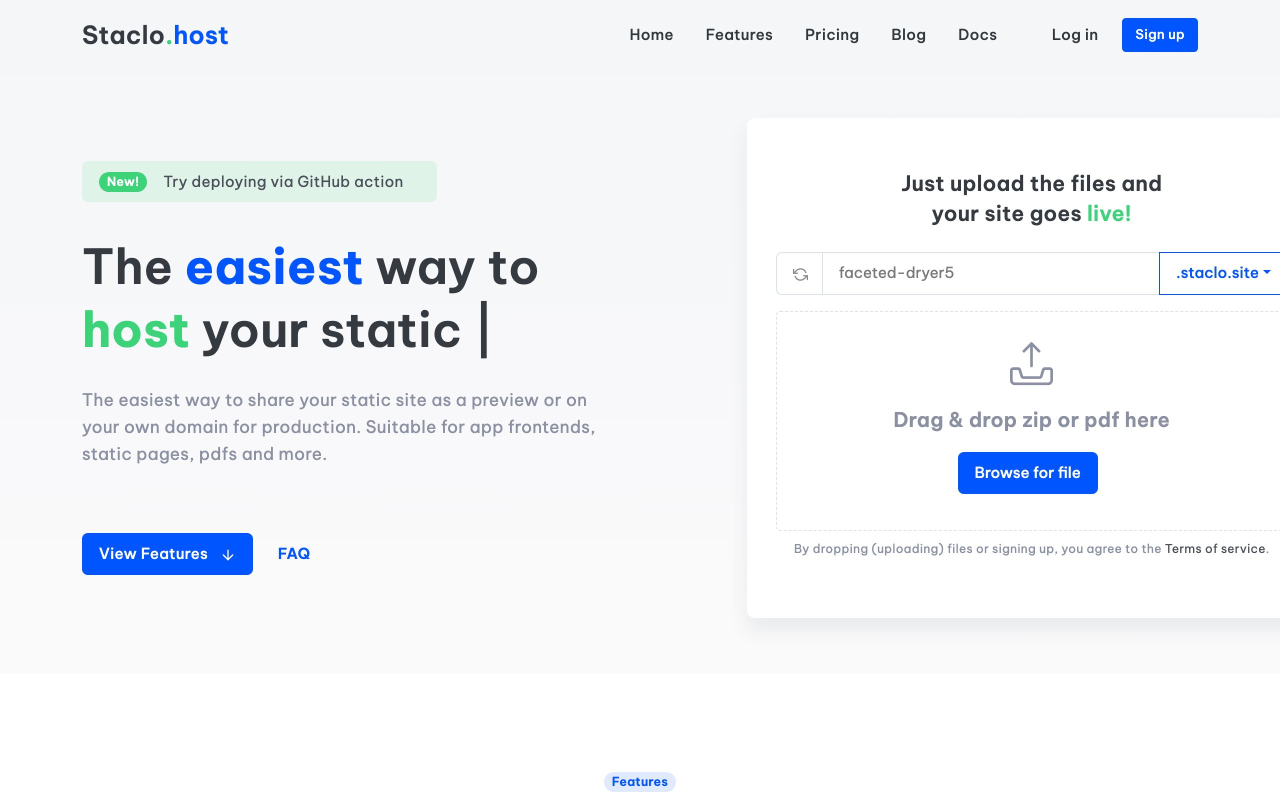 Staclo.host screenshot