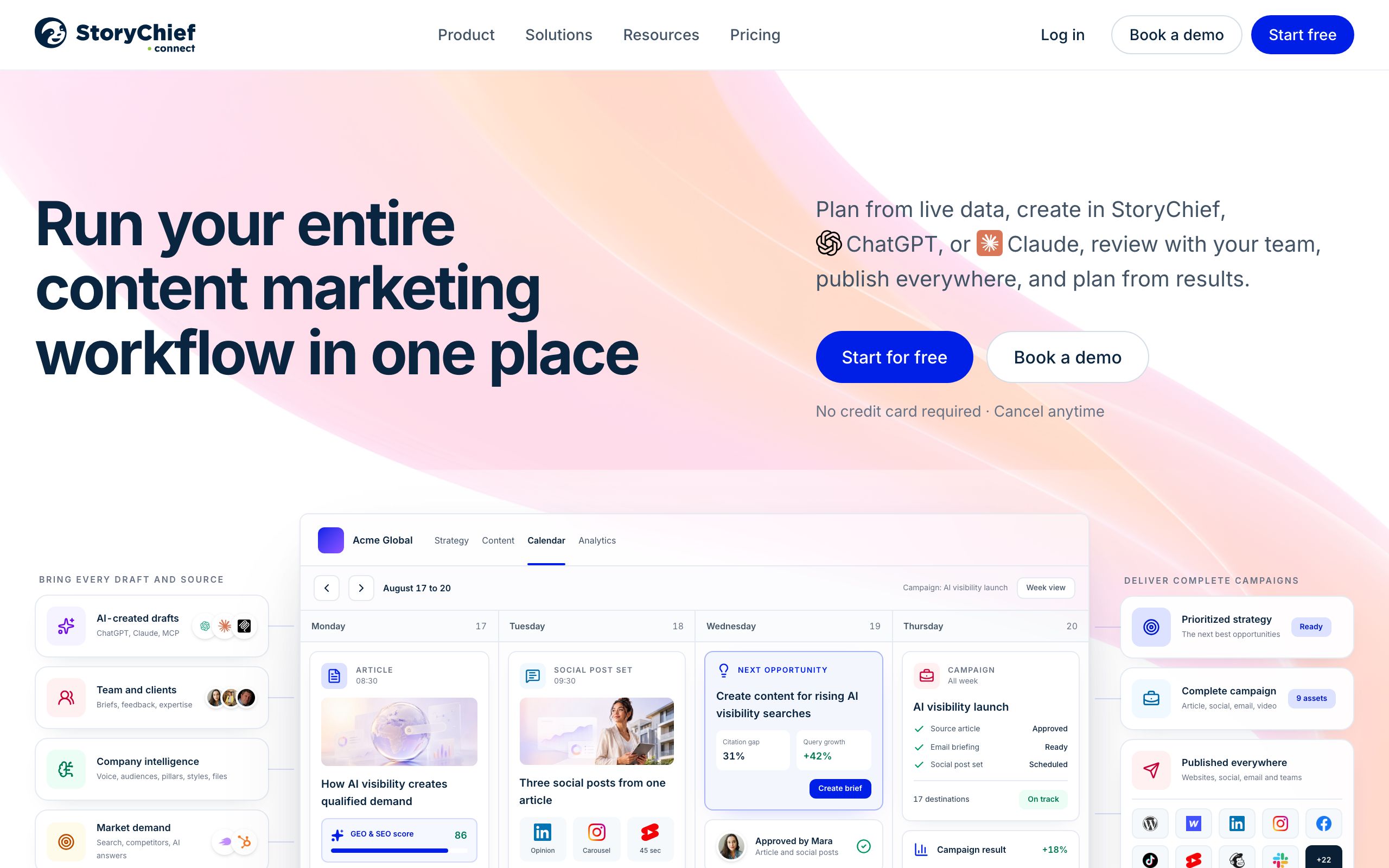 StoryChief screenshot