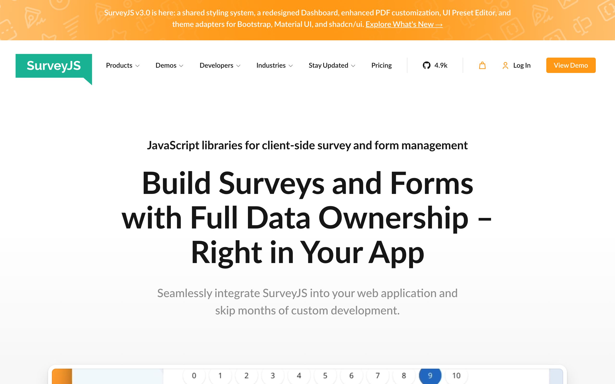 SurveyJS screenshot