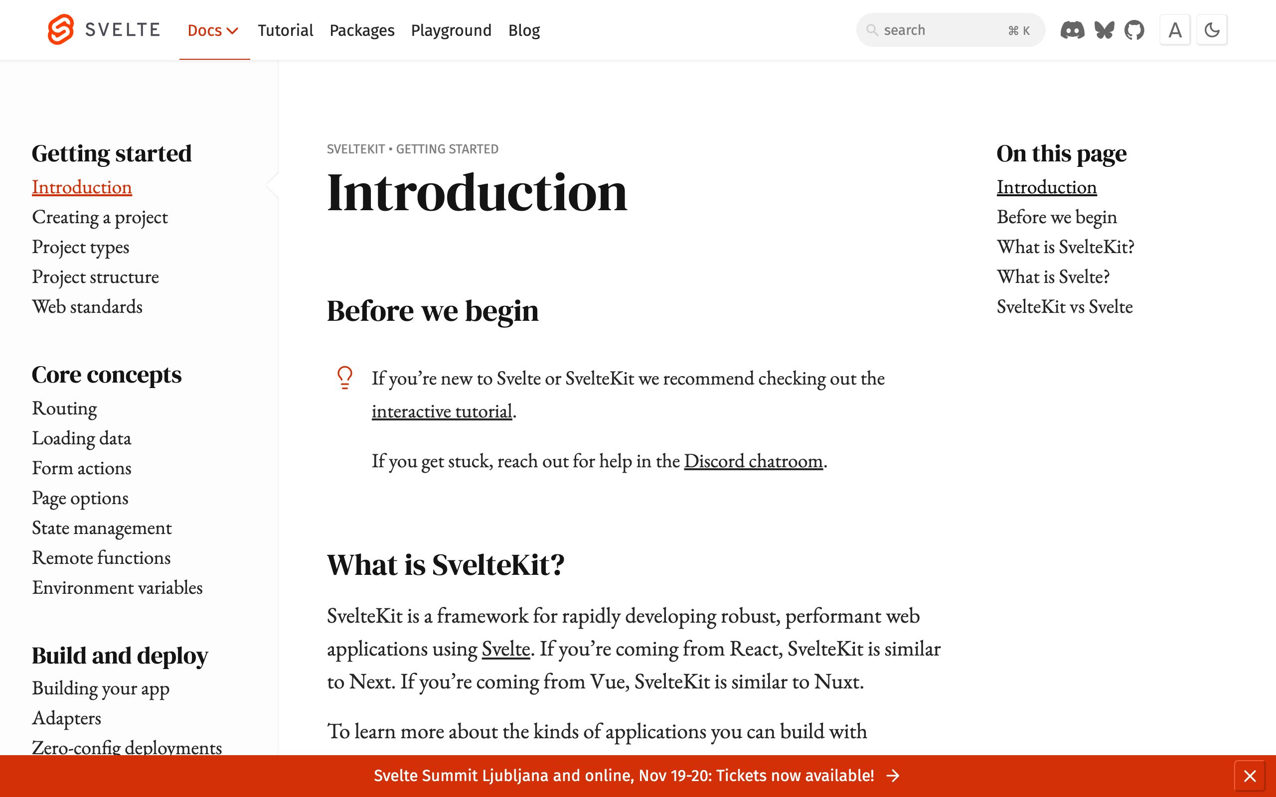 SvelteKit screenshot