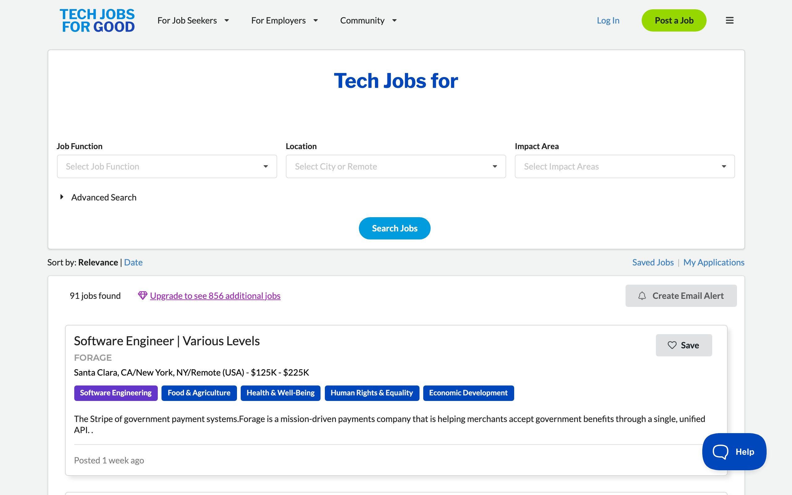Tech Jobs for Good screenshot