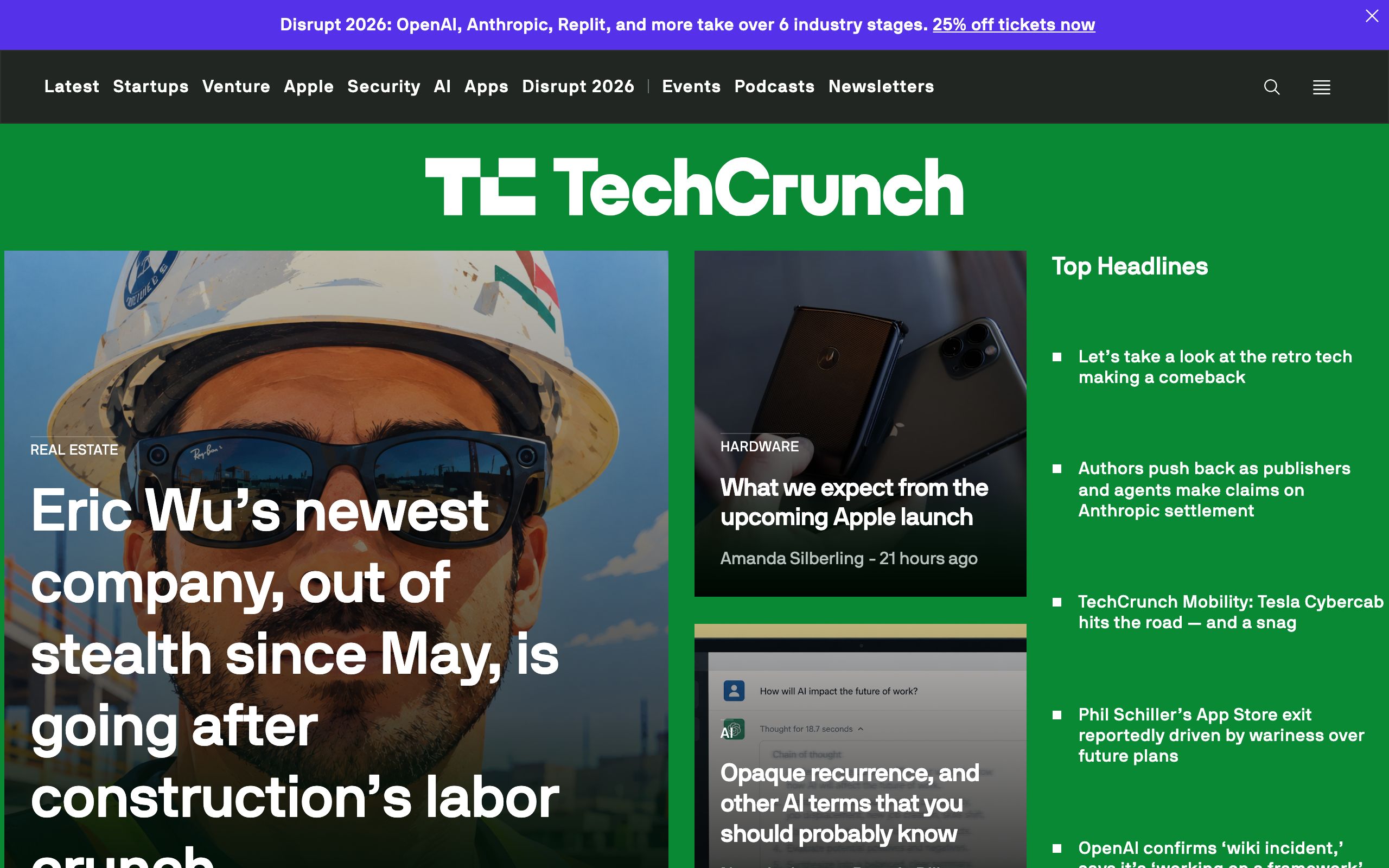 TechCrunch screenshot