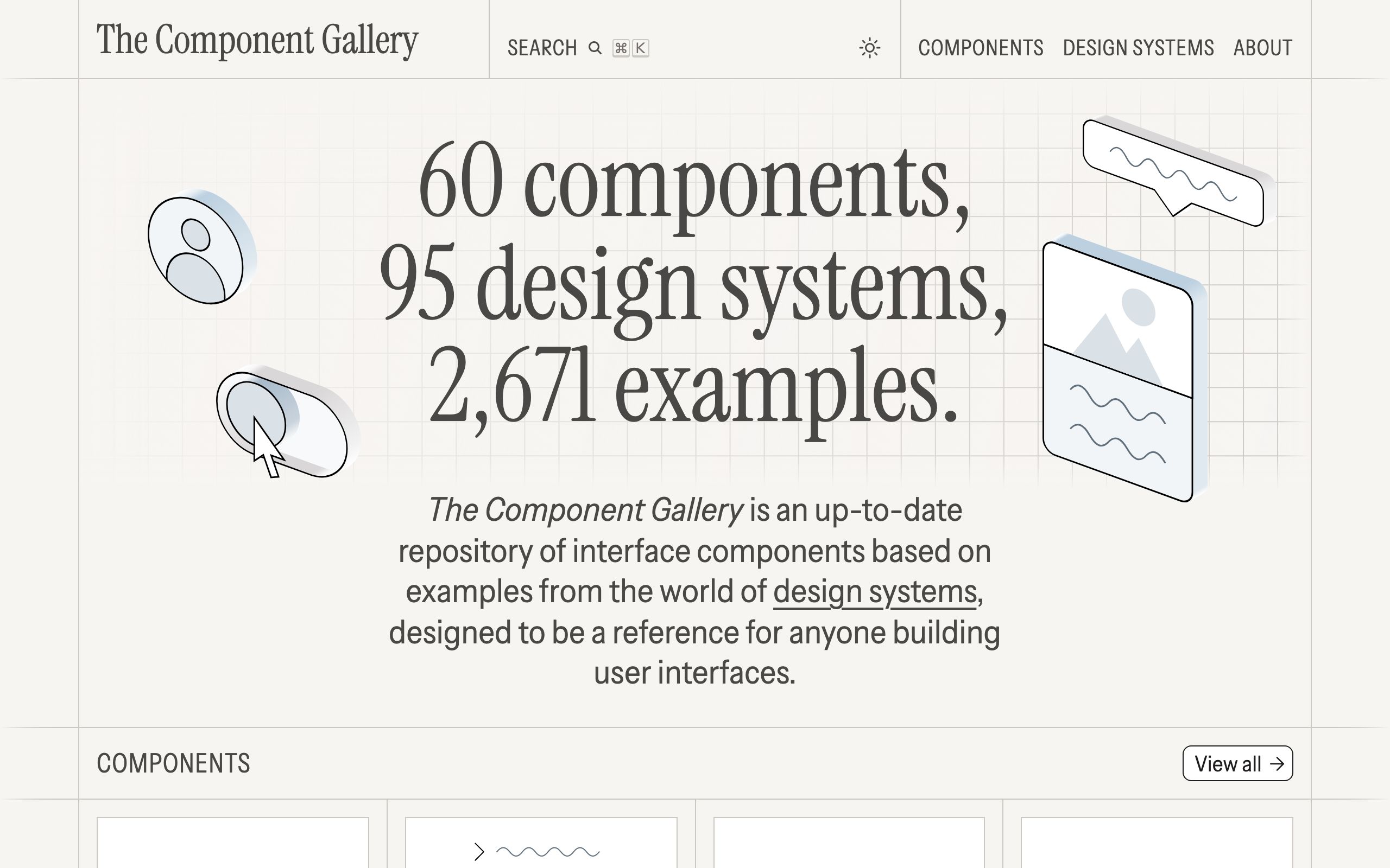 The Component Gallery screenshot
