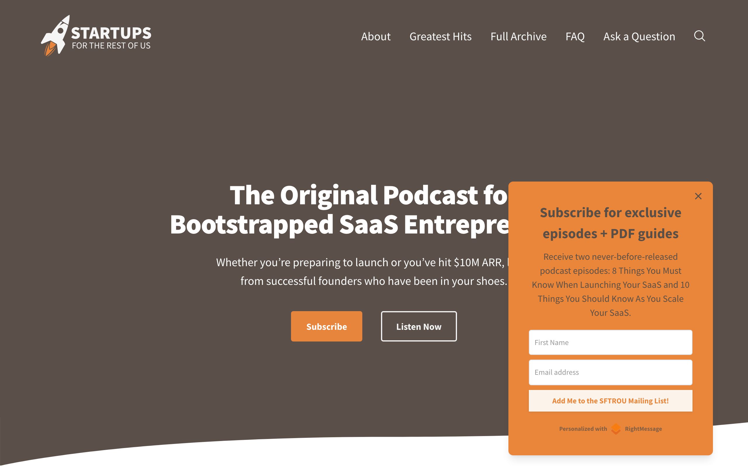 The Startups For the Rest of Us Podcast screenshot