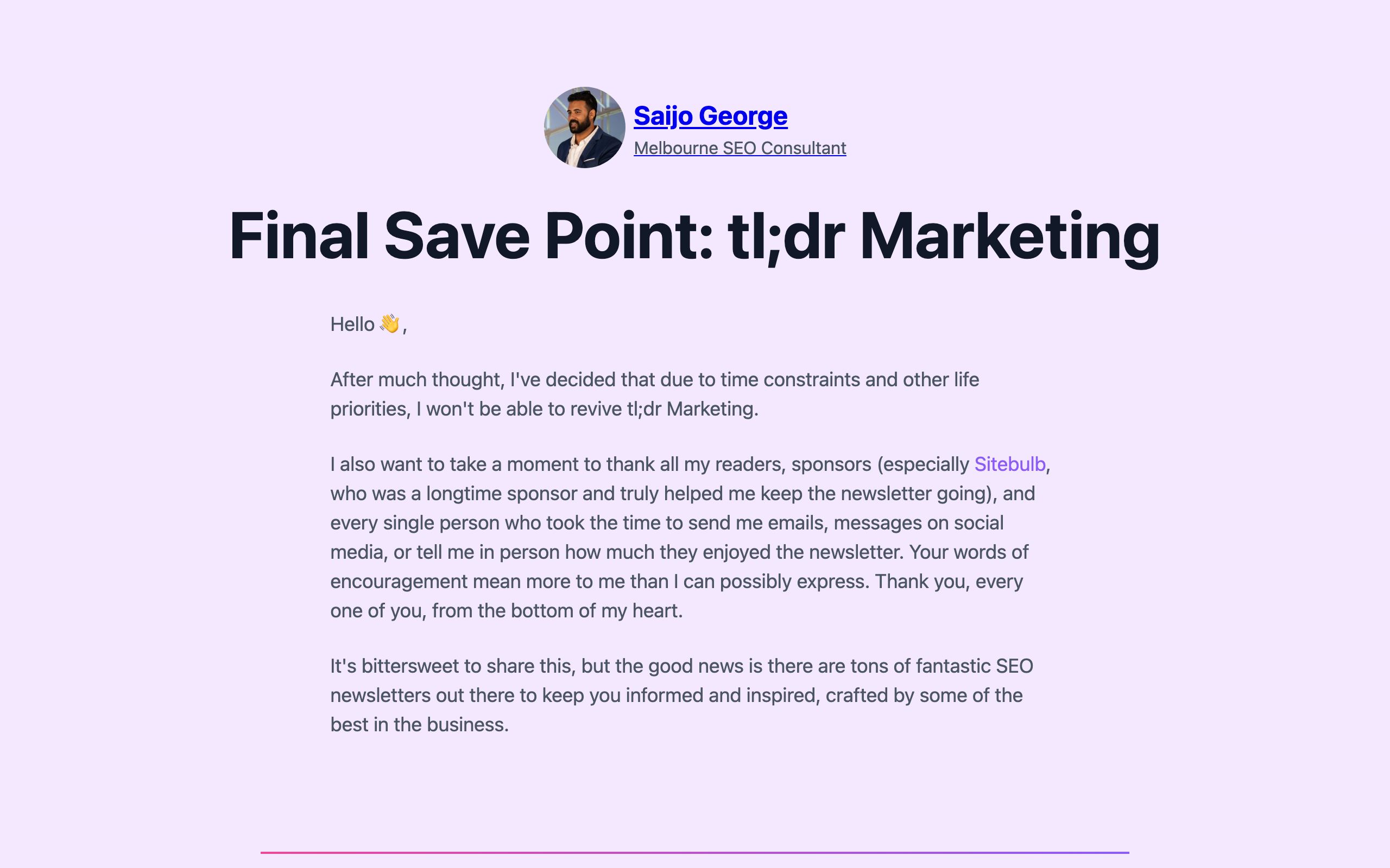 tl;dr Marketing screenshot