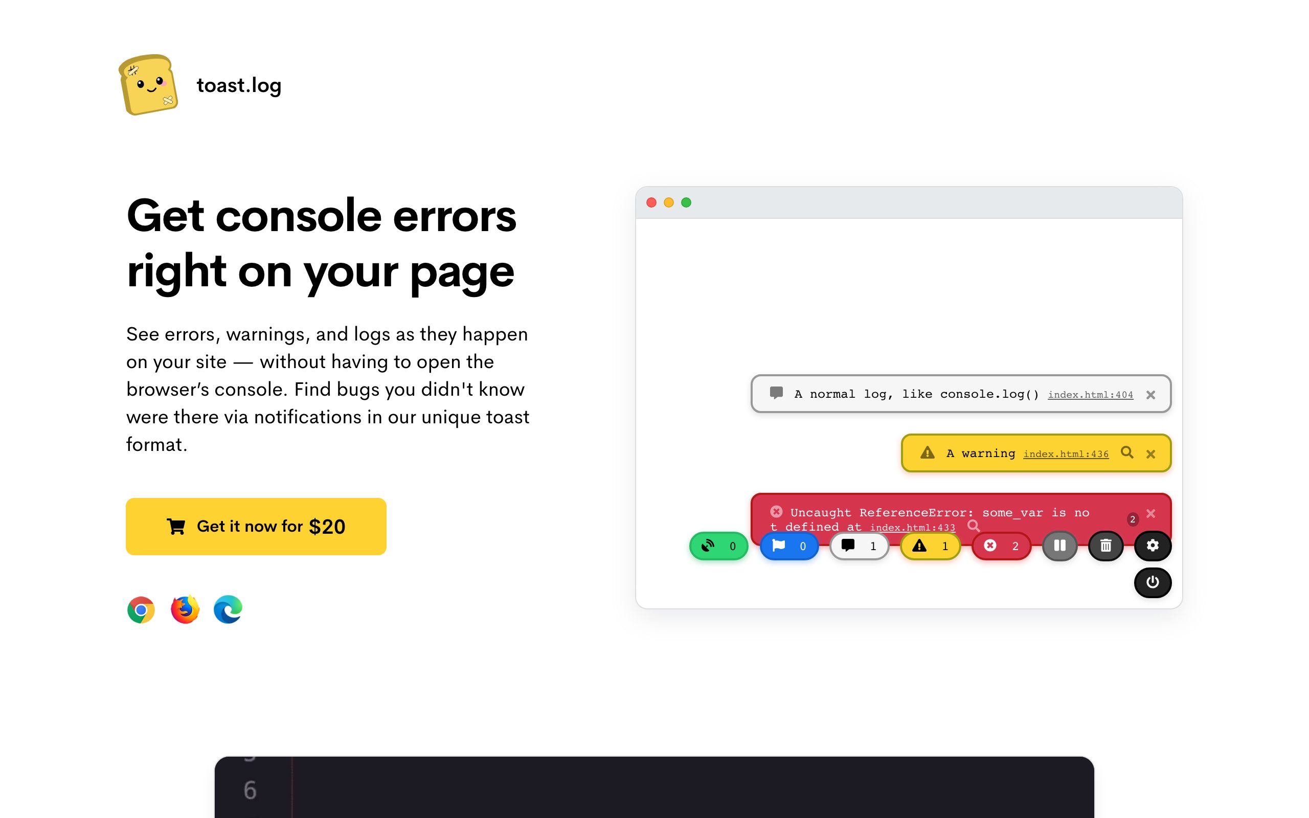 toast.log screenshot