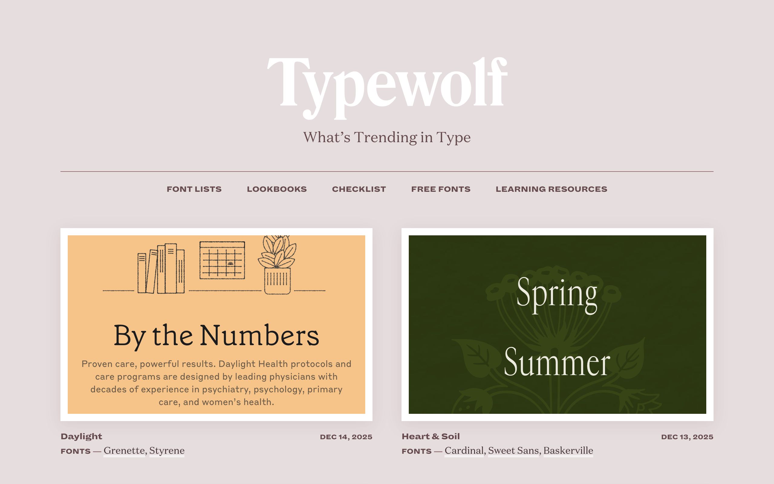 Typewolf screenshot