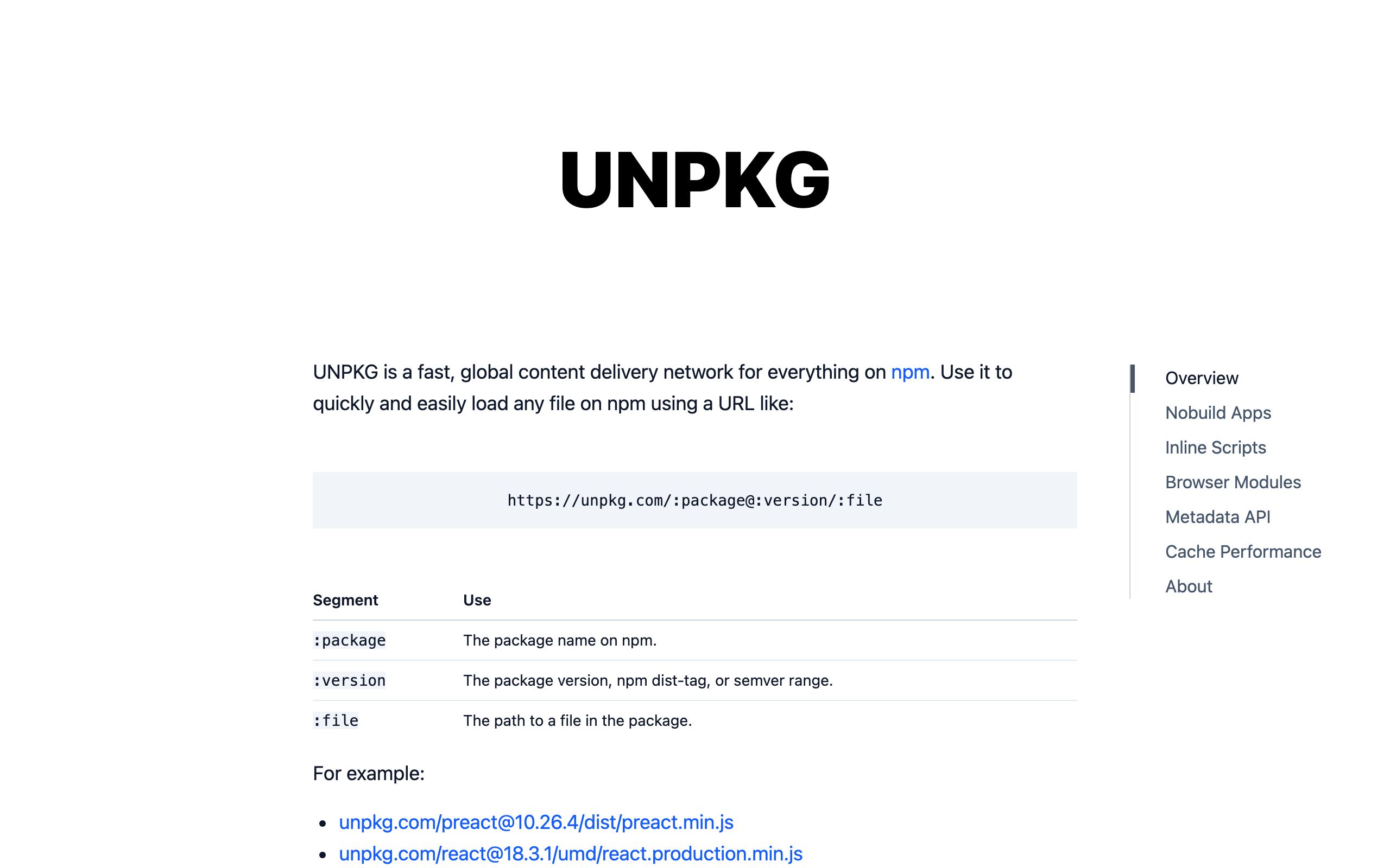 UNPKG screenshot