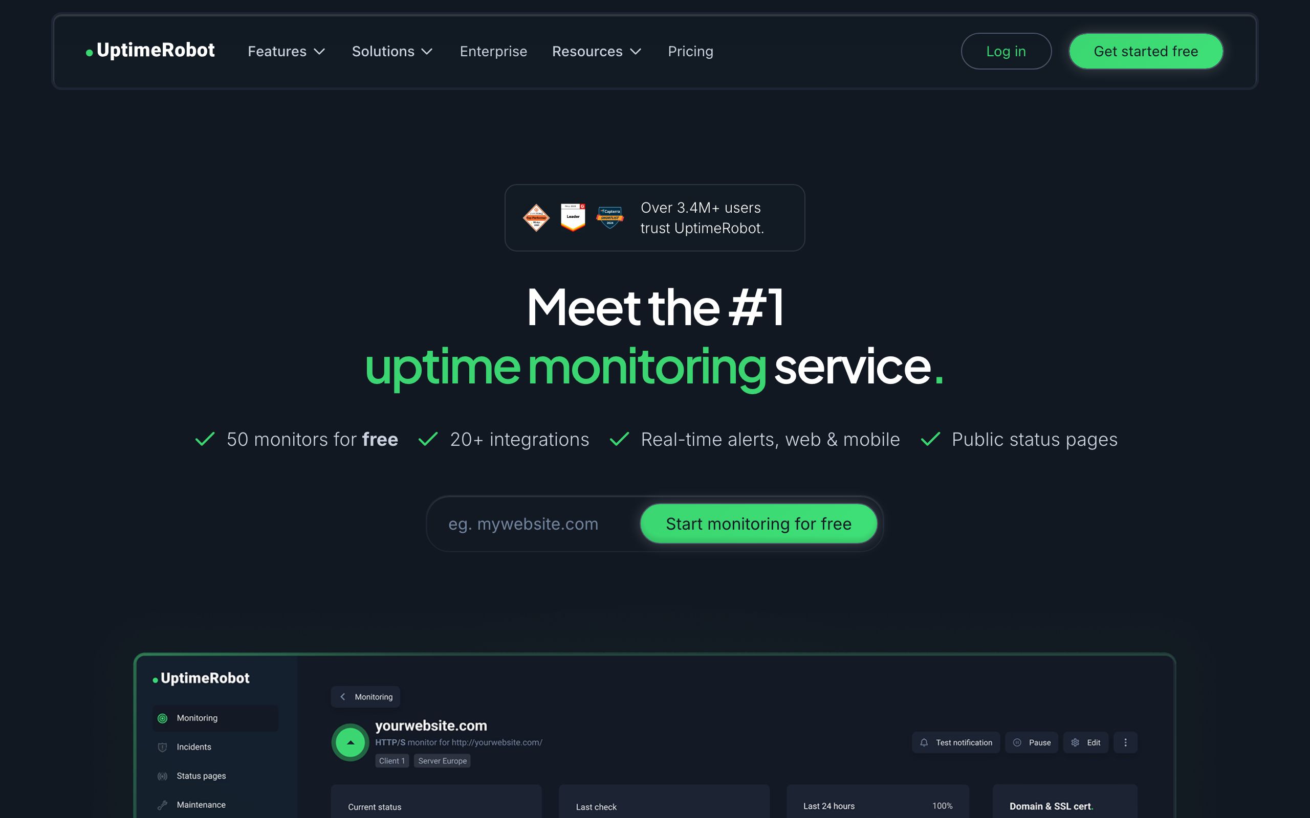 UptimeRobot screenshot