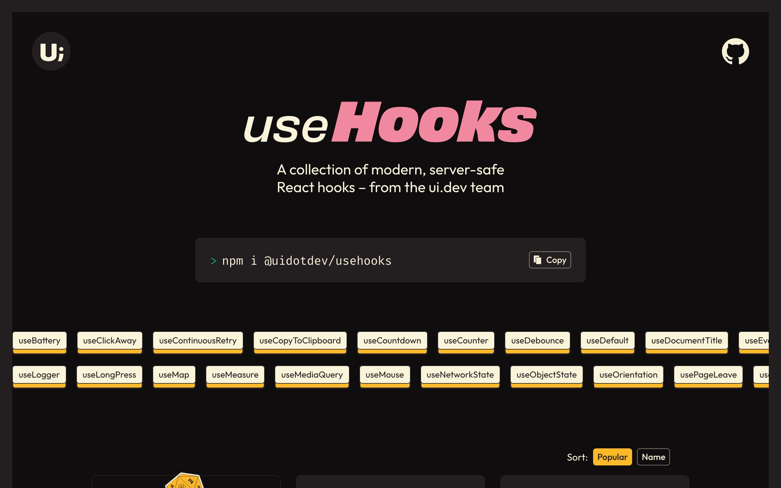 useHooks screenshot