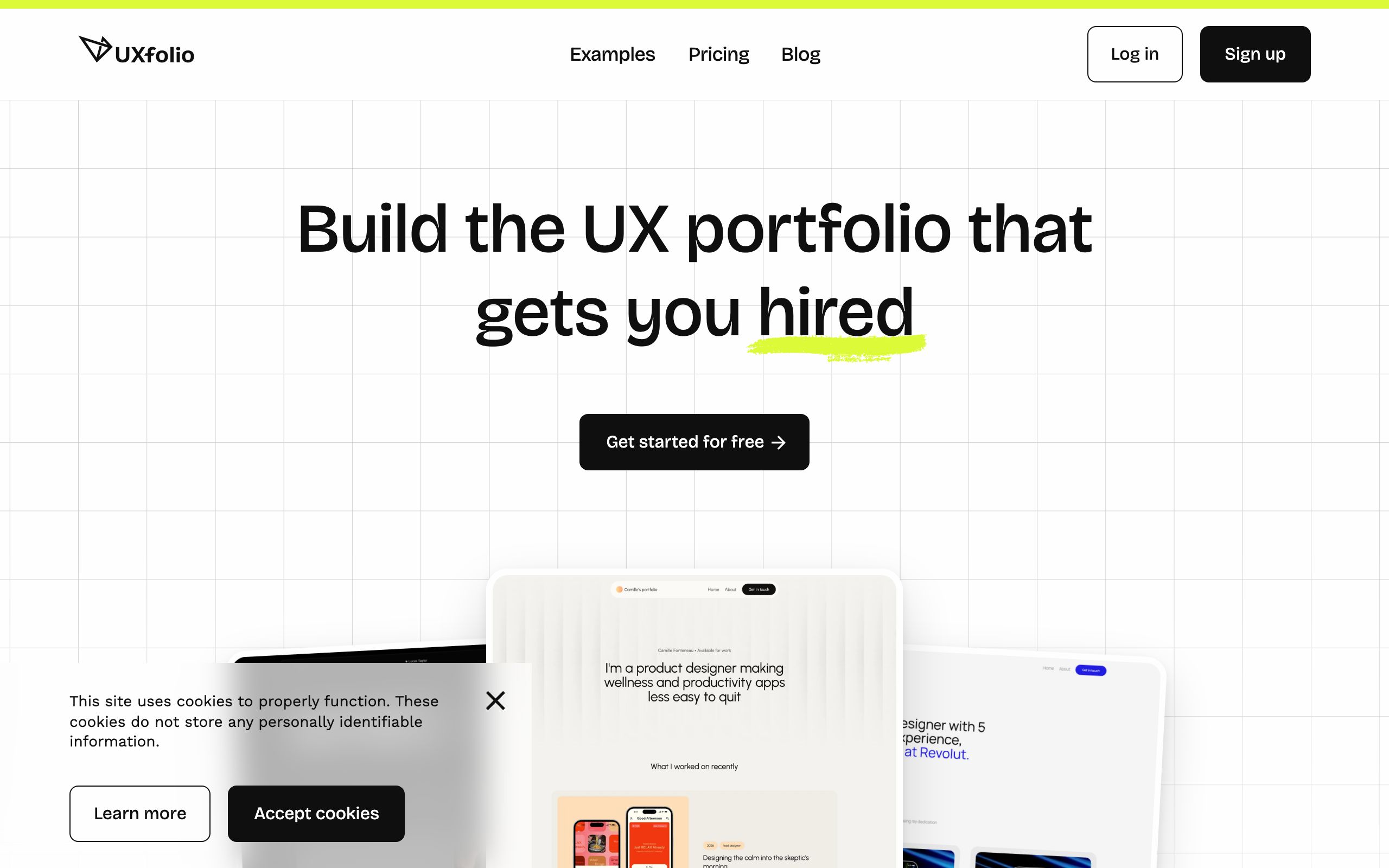 UXfolio screenshot