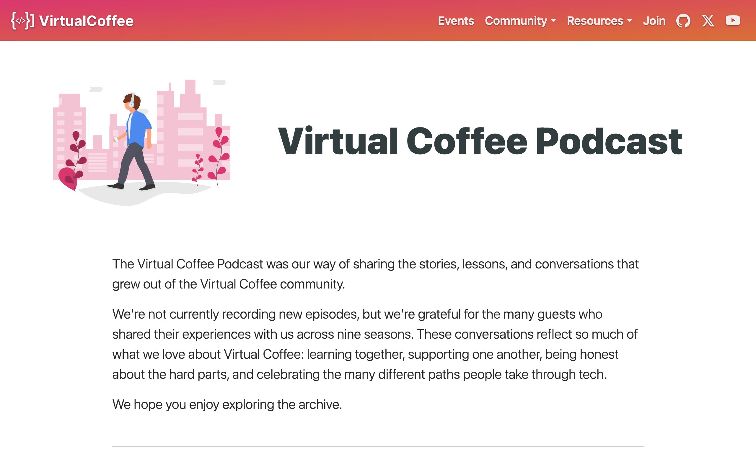 Virtual Coffee Podcast screenshot