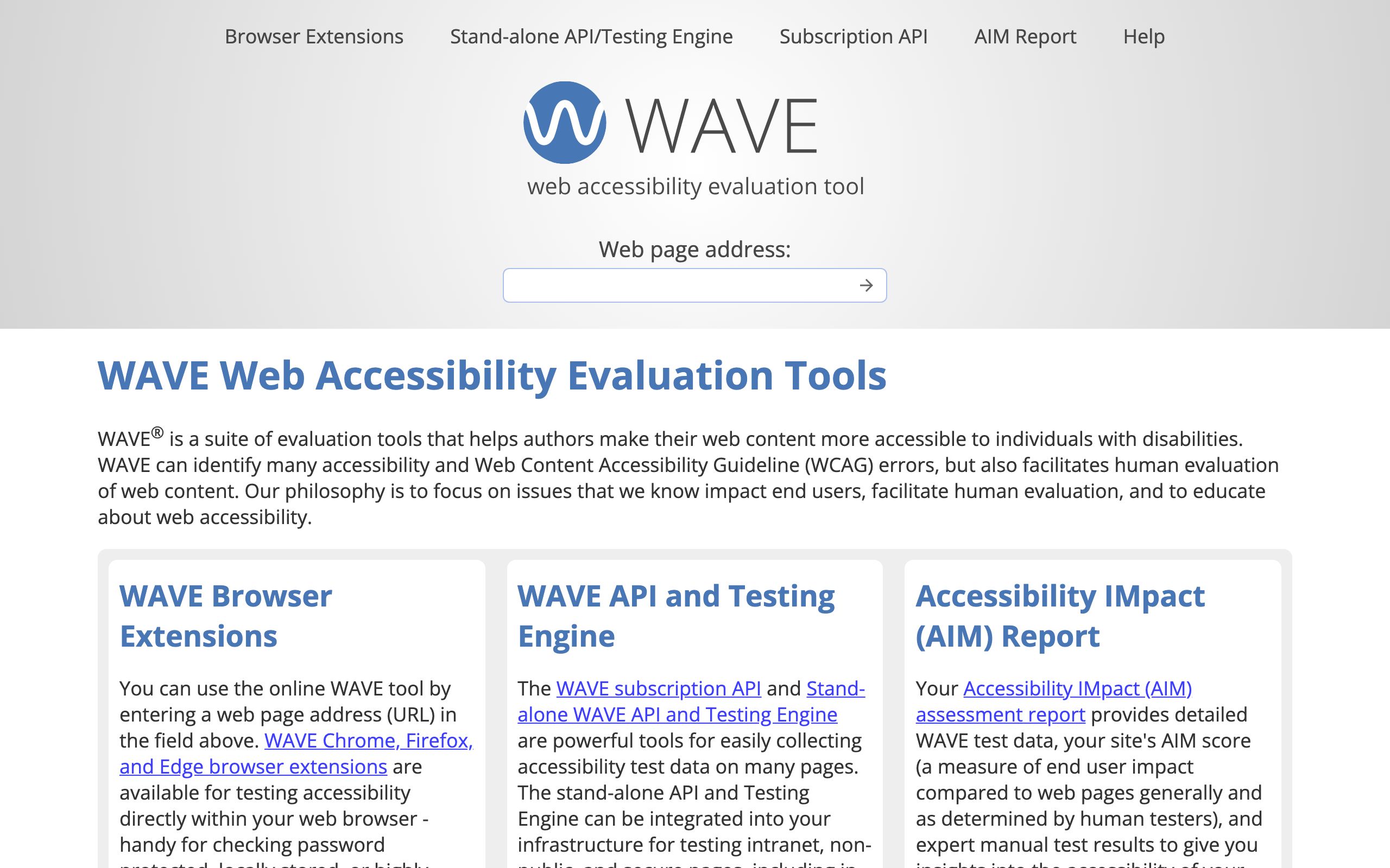 WAVE screenshot