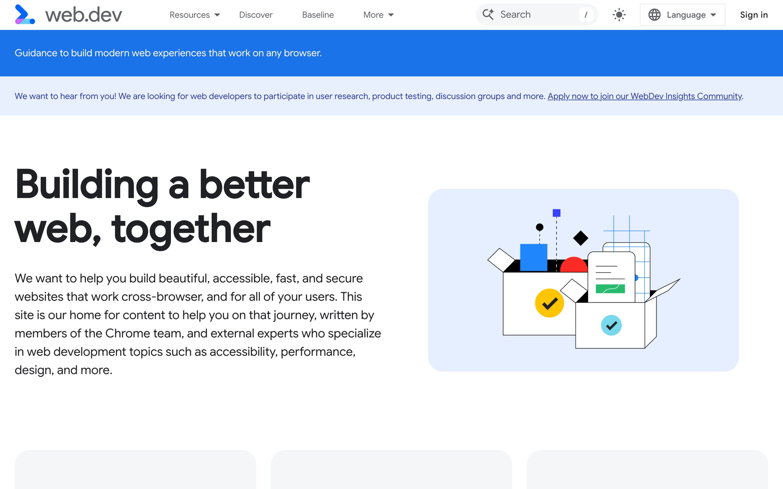 web.dev screenshot