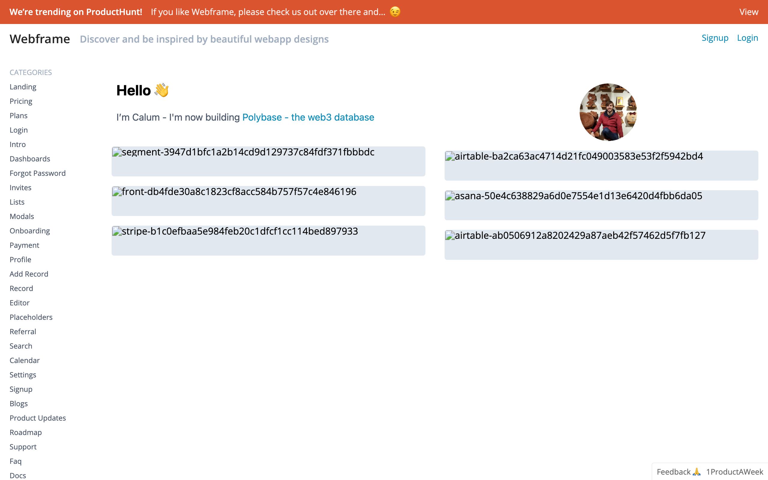 Webframe screenshot