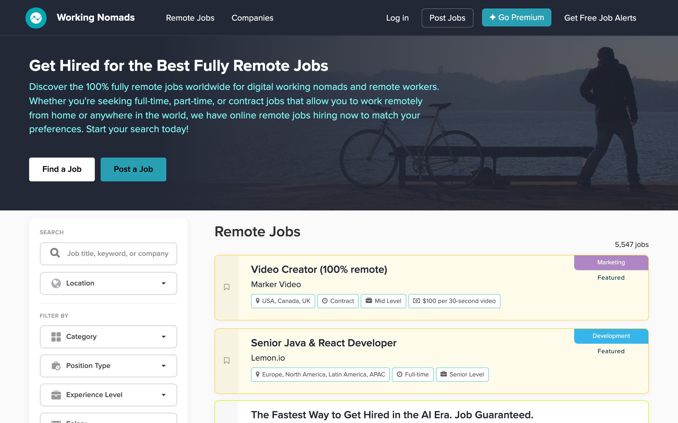 Working Nomads screenshot